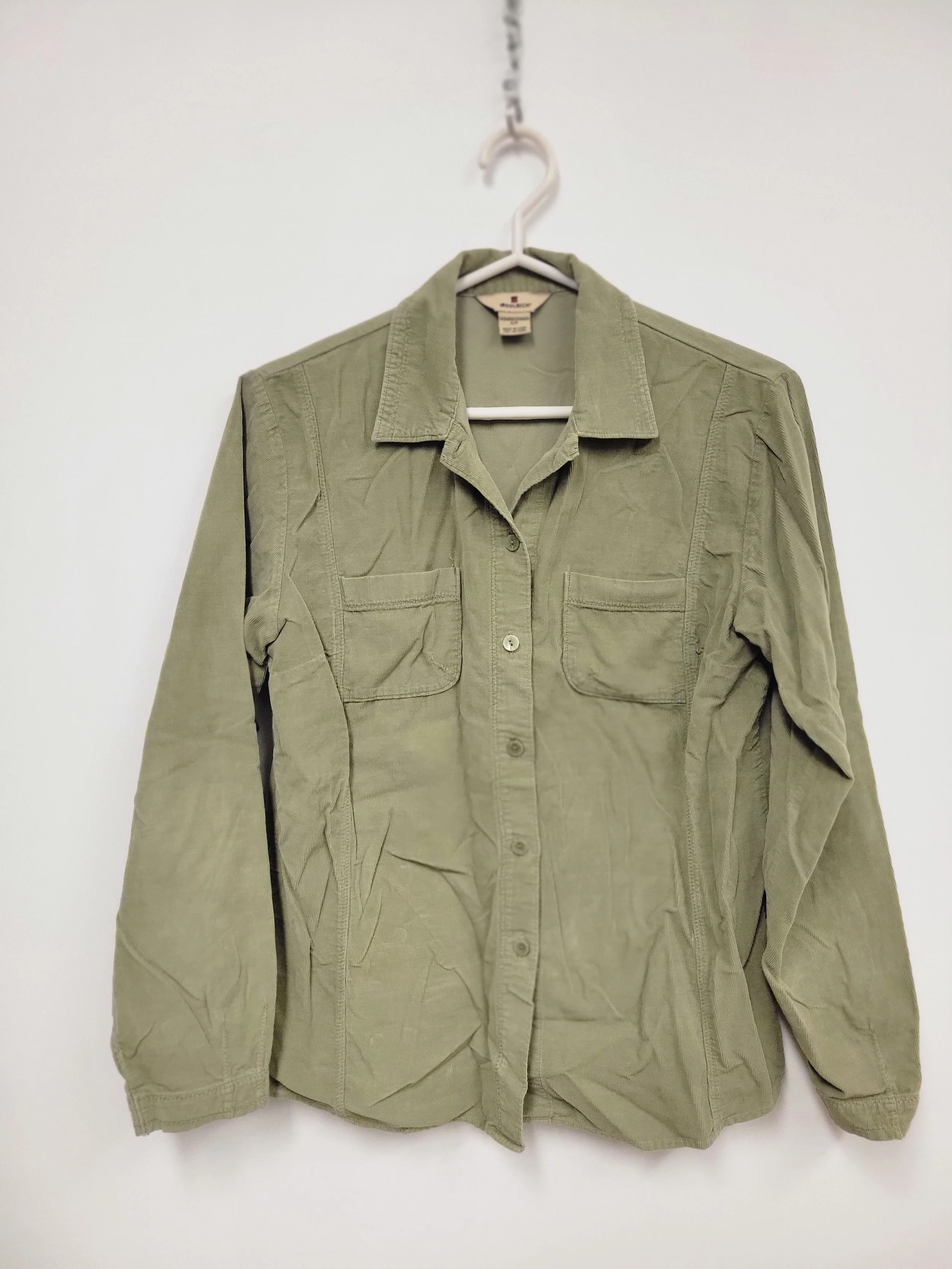 Chemise boutonnée, vert en velours côtelé, Woolrich, S
