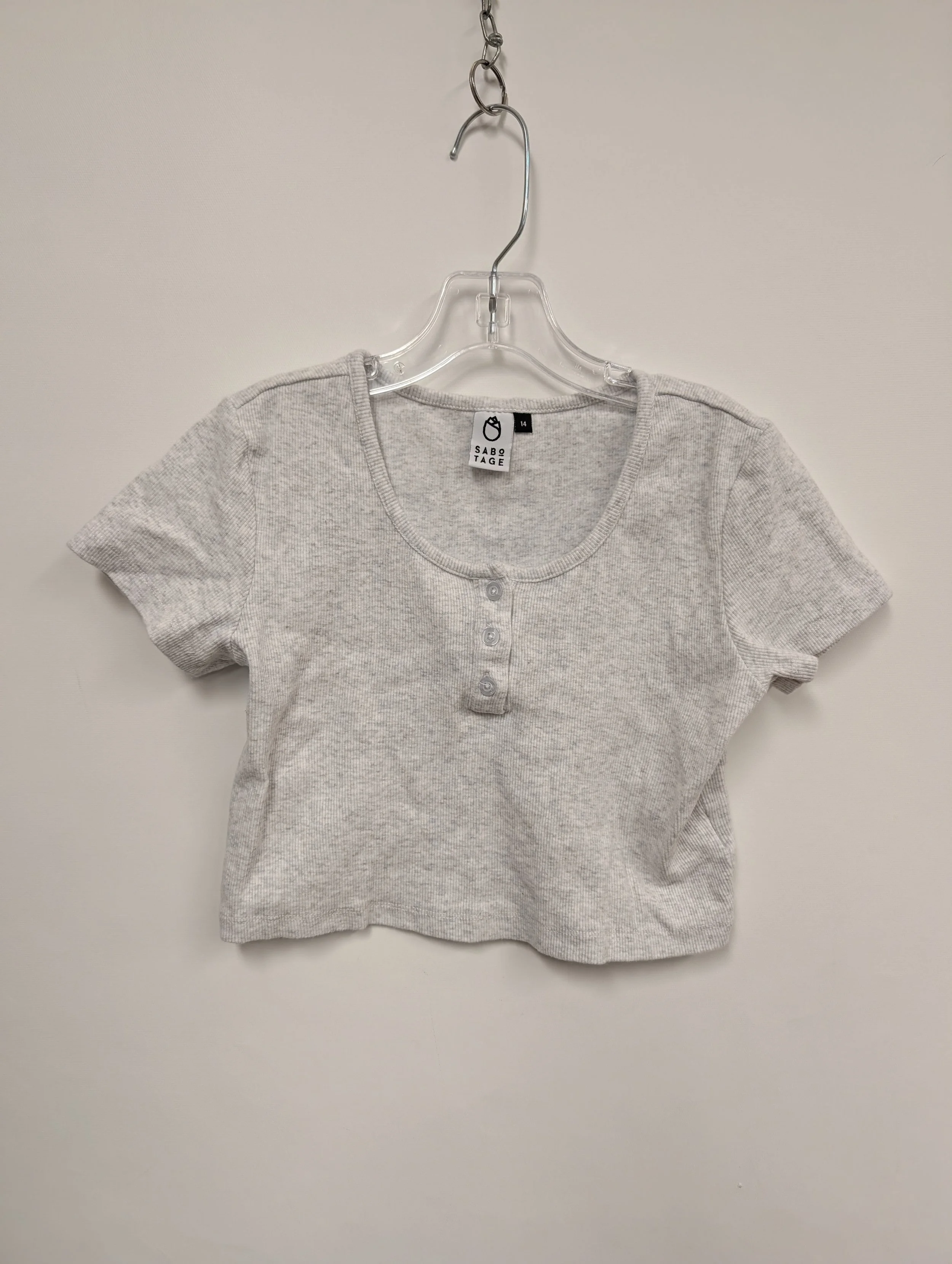 chandail gris, croptop, Sabotage, 14T
