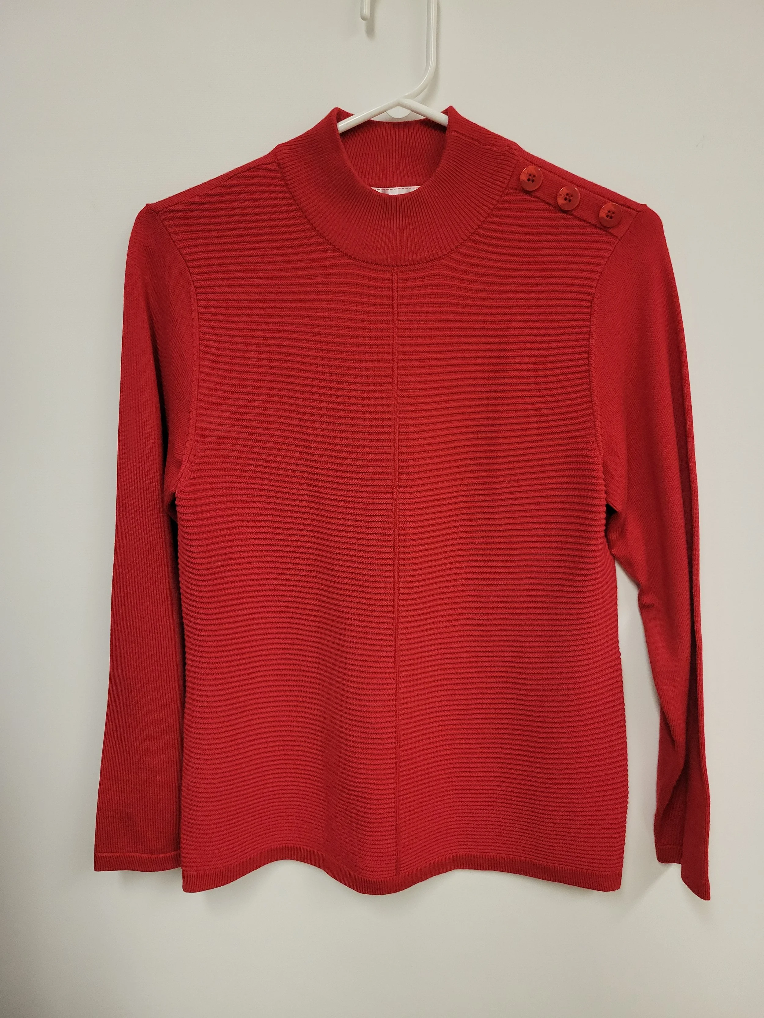 Chandail rouge tricot léger, Grenier, XS