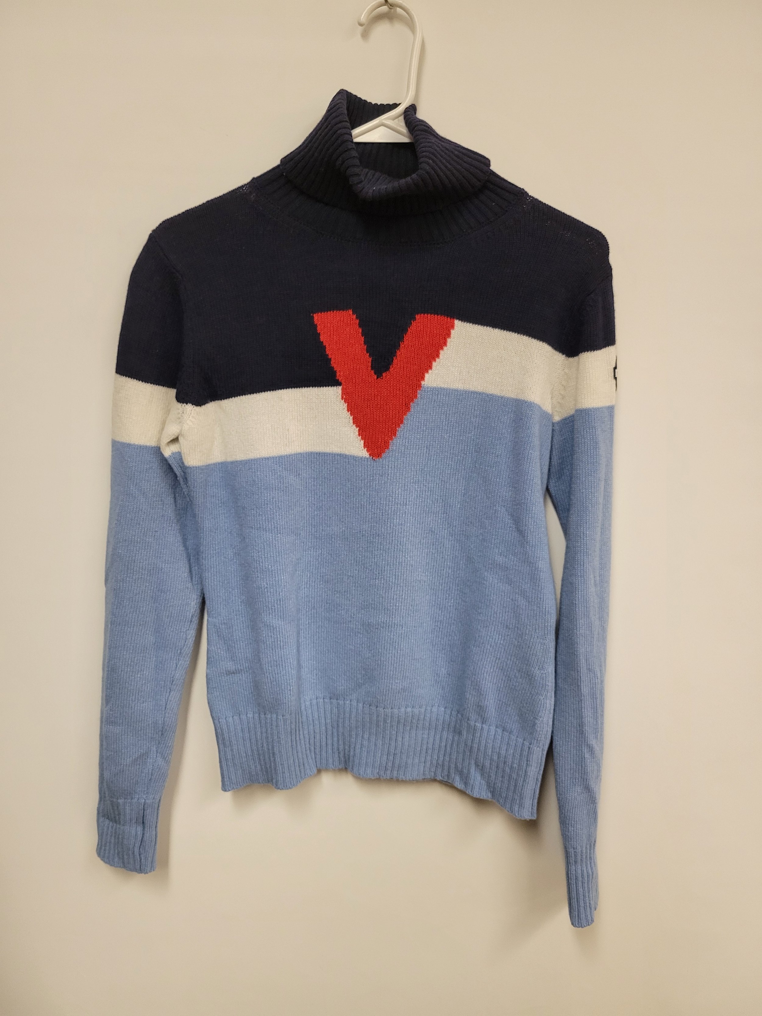 Col roulé bleu logo rouge, Vuarnet, S