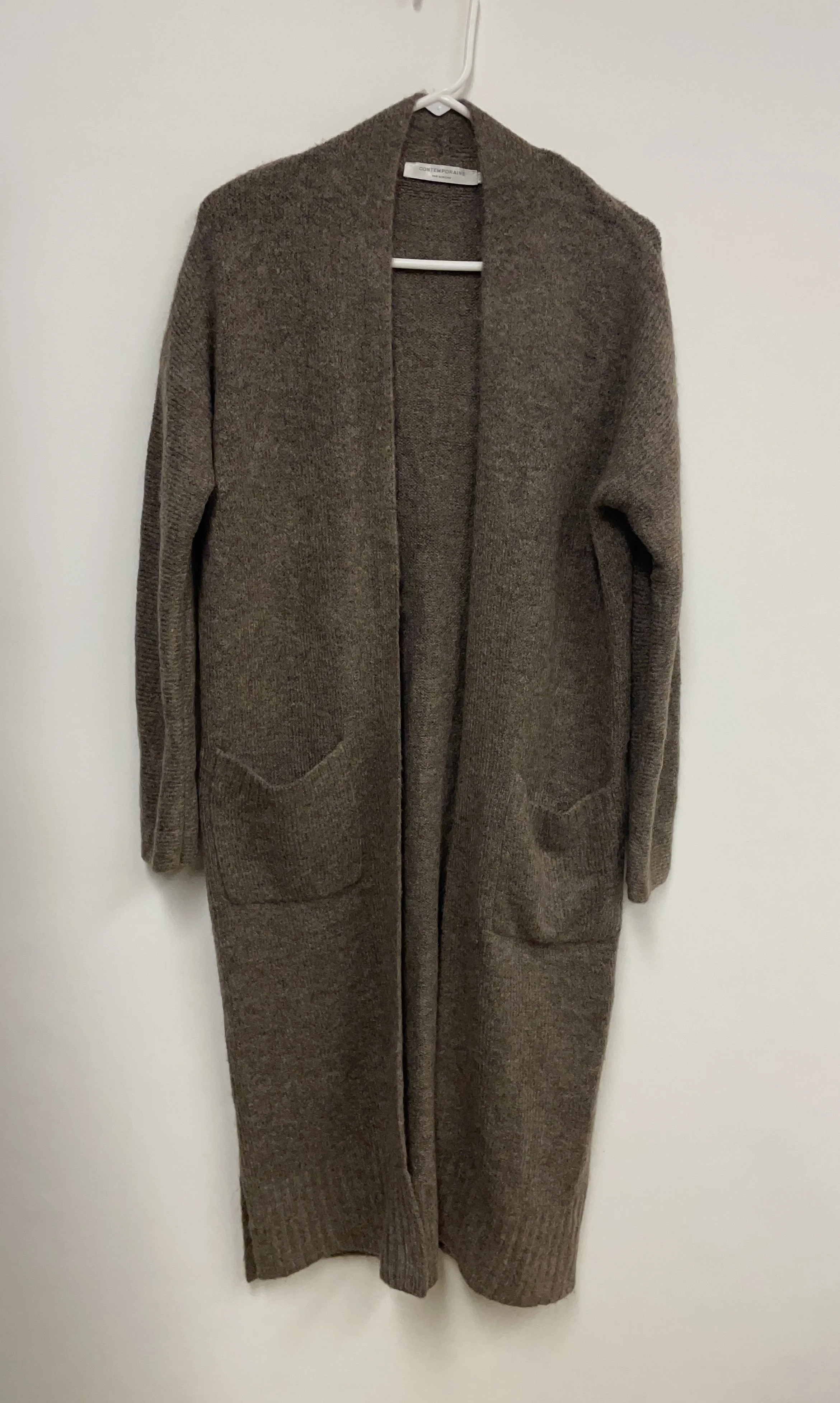 Long tricot style manteau couleur taupe, CONTEMPORAINE SIMONS, XS.