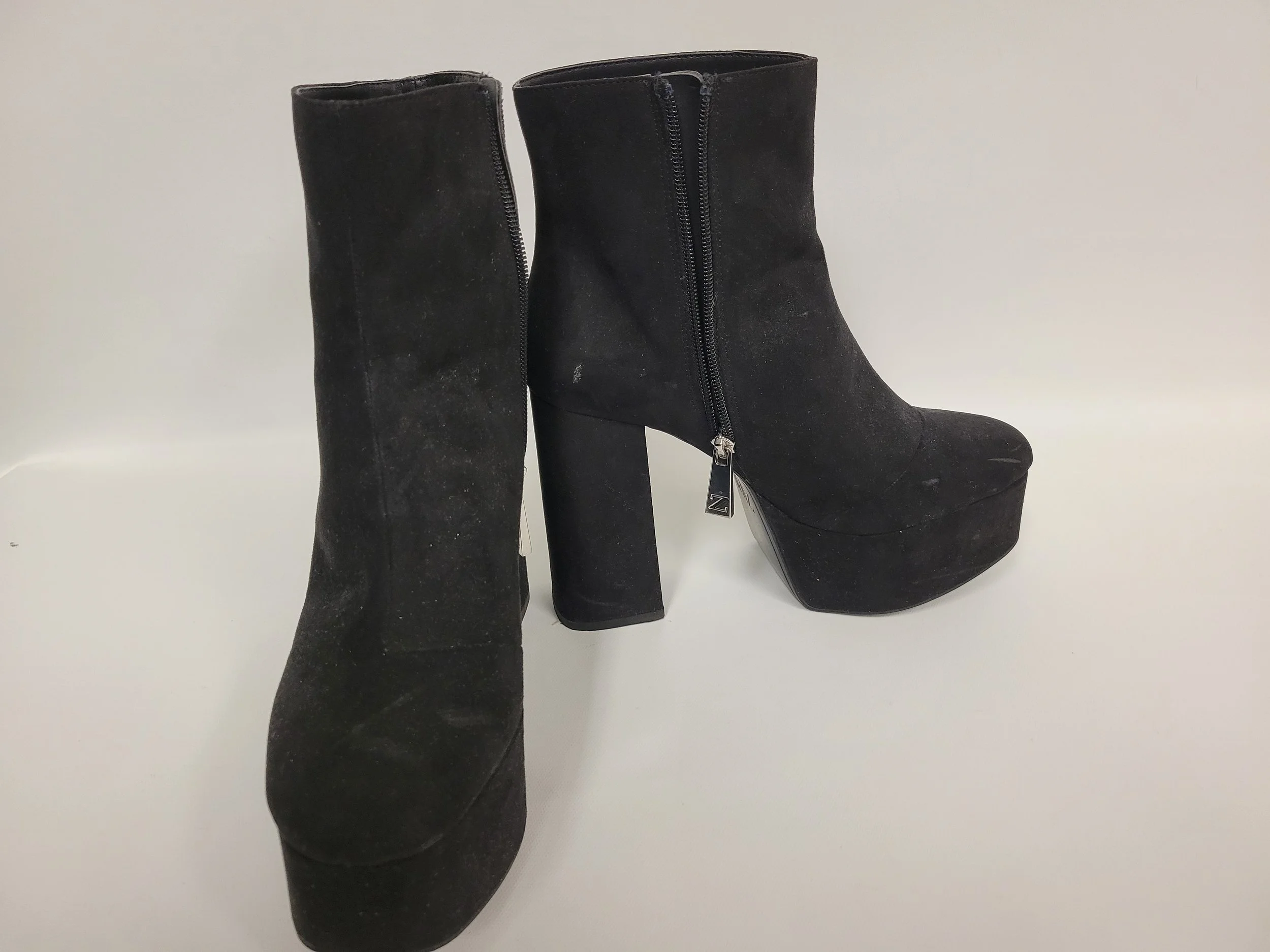 Plateforme noir simili suède, Zara,  grandeur 38