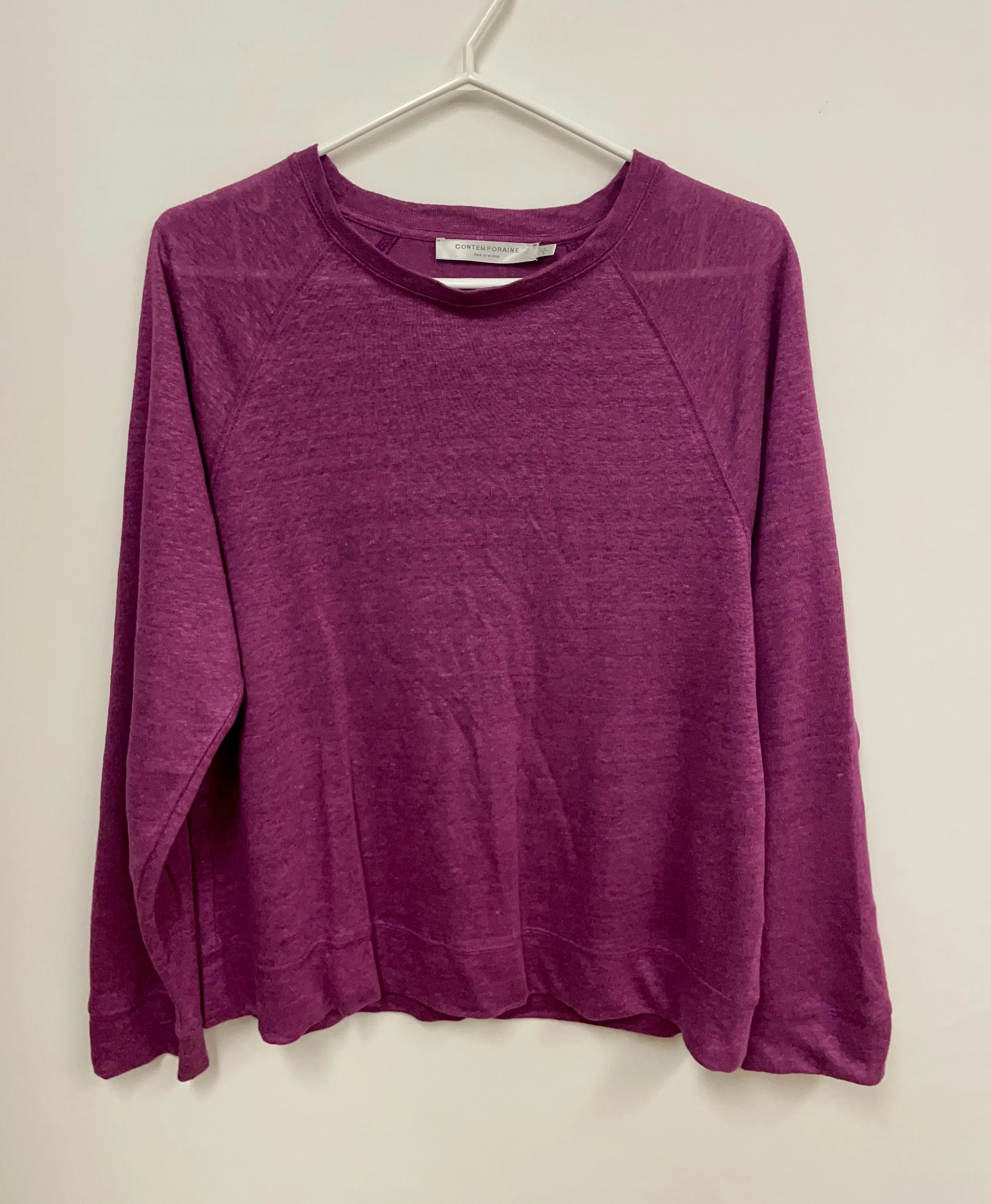 Chandail mince rose fuchsia, 100% lin, CONTEMPORAINE, Simons, L.