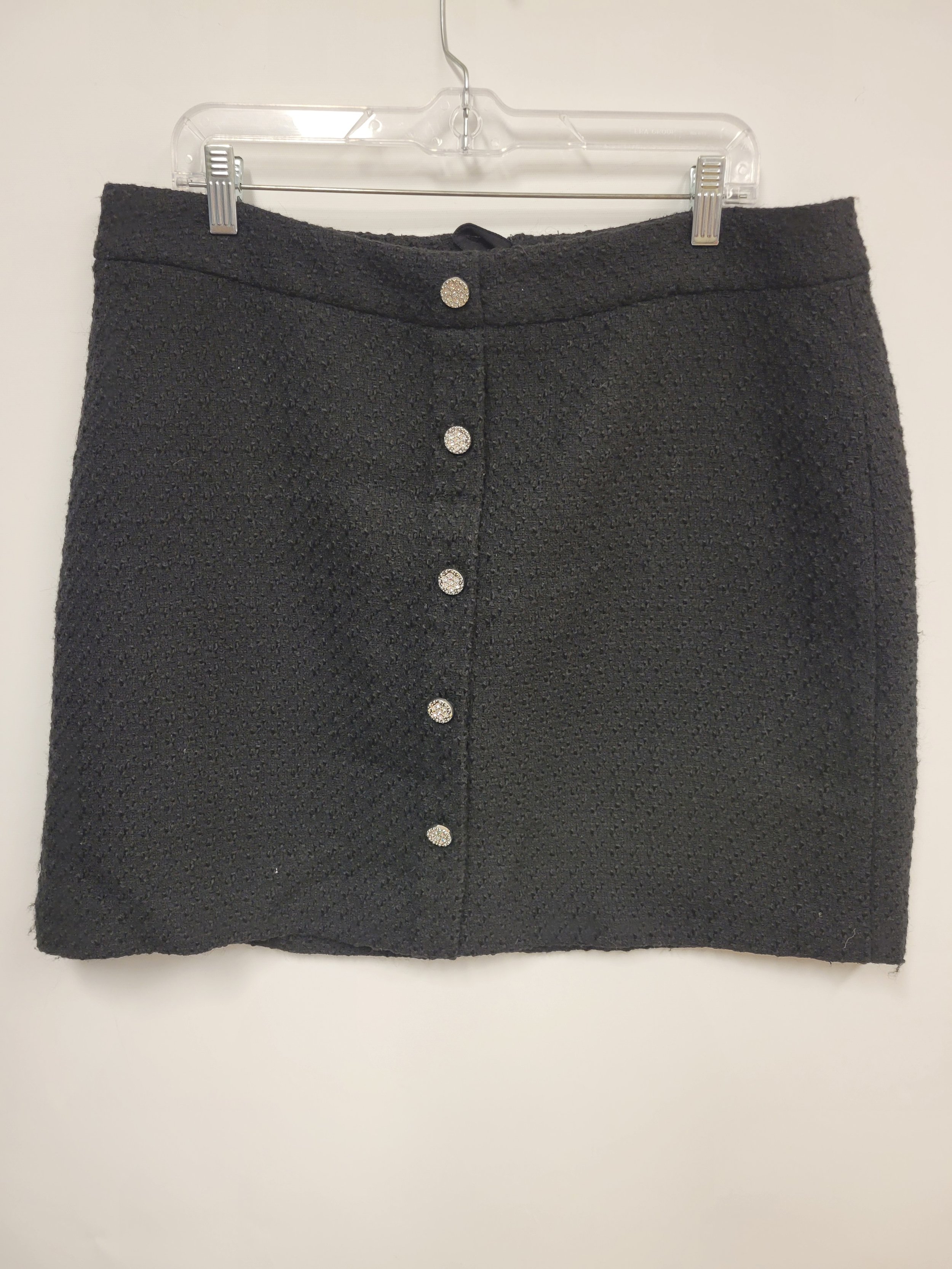 jupe noir tissée, contemporaine, XL