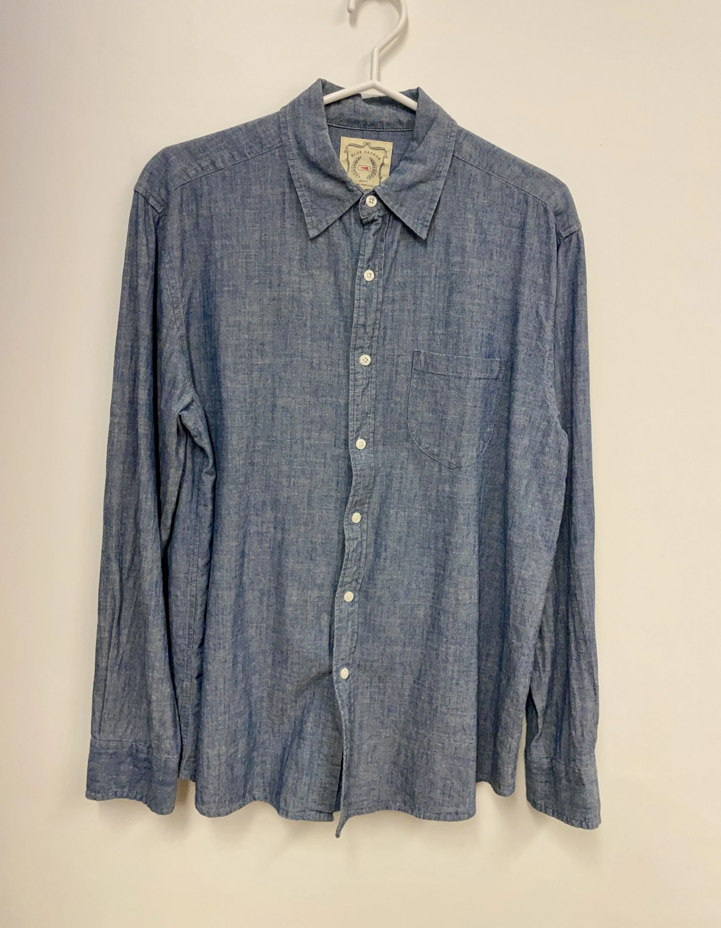 Chemise bleue-grise,  BLUE HARBOR, 100% cotton, taille M.
