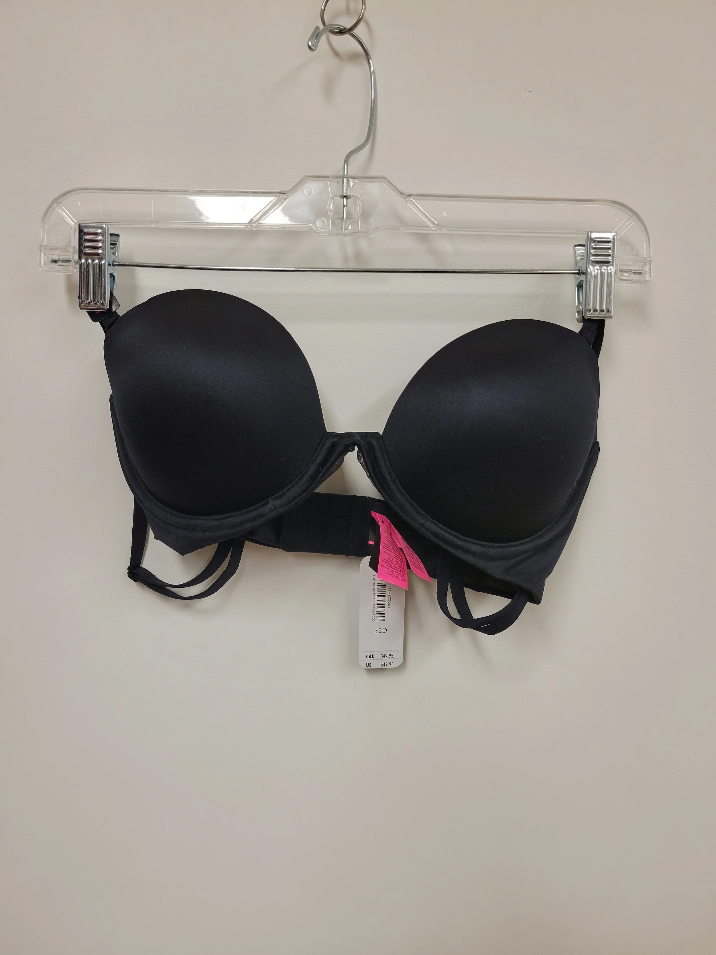 NEUF - Soutien-gorge noir bretelles amovibles, légèrement rembourré, La Senza, 32D (valeur de 49.95$)
