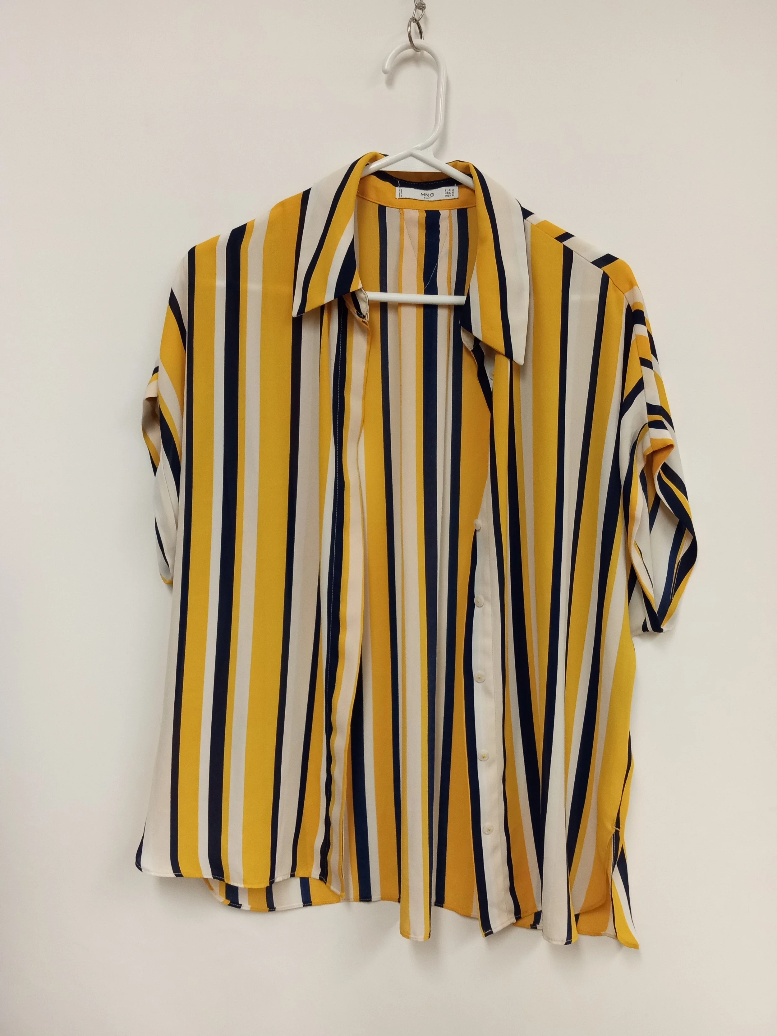 Chemise manches courtes, rayée, Mango, M