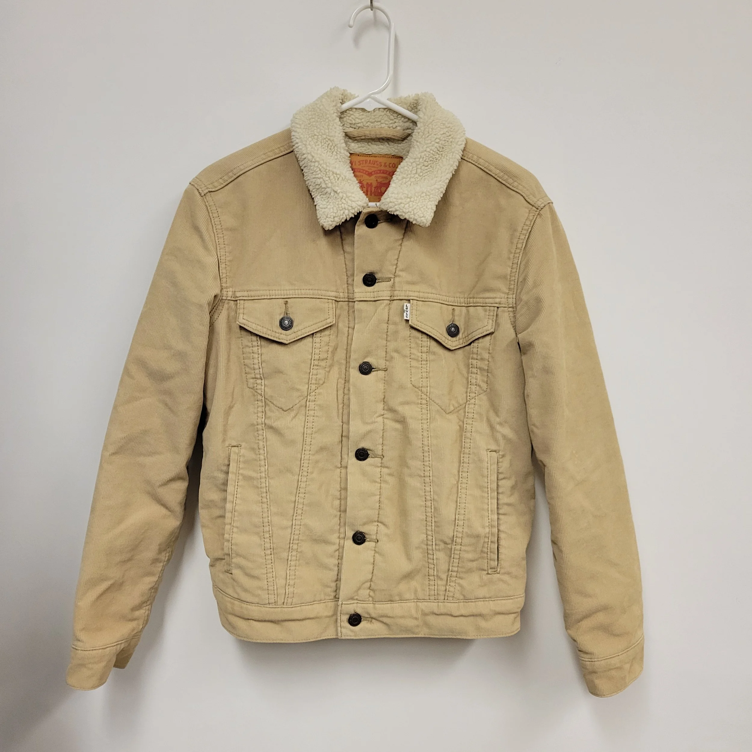 Manteau, veston doublé sherpa, beige, Levi's Strauss, Taille S