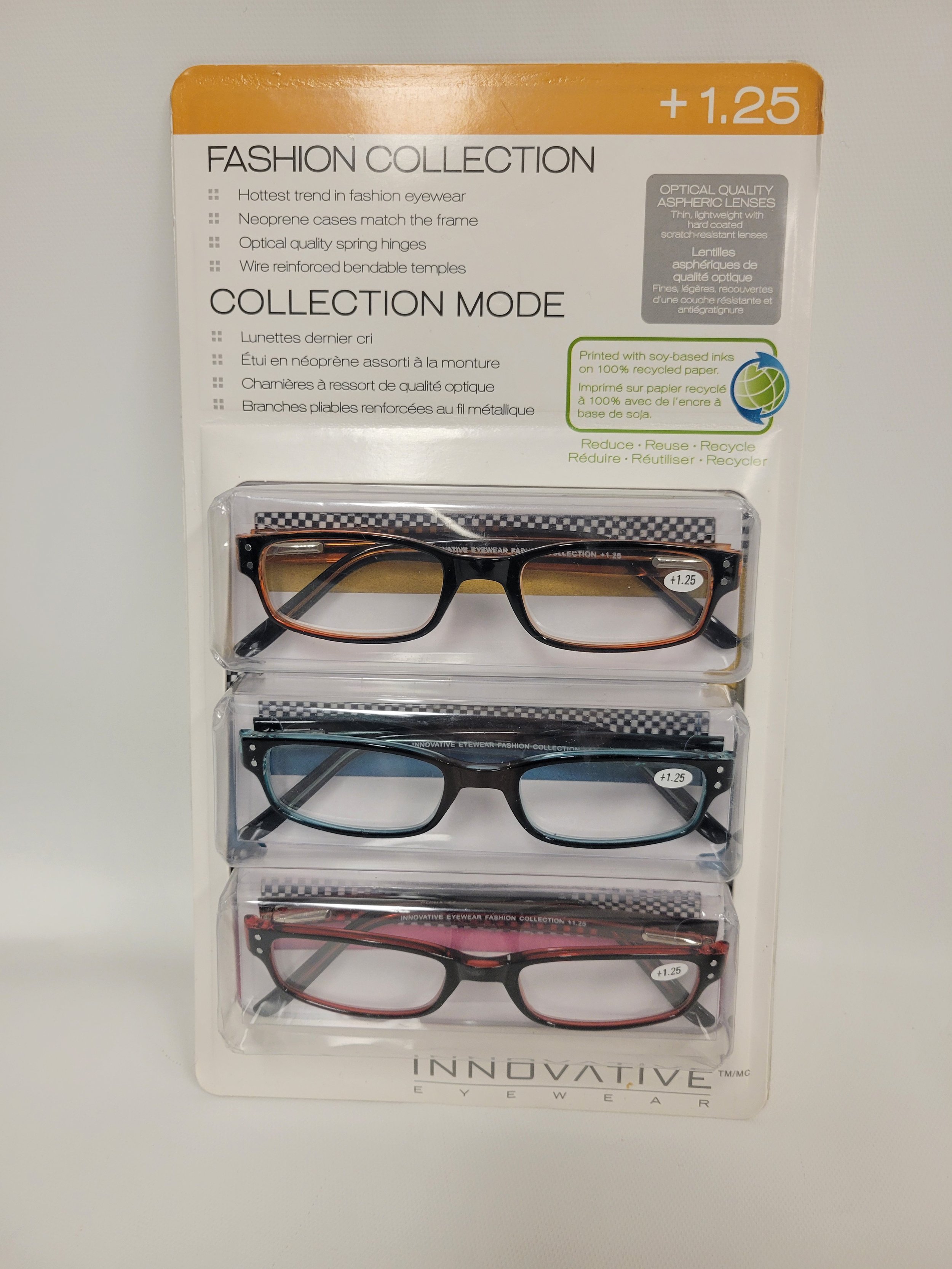 Lunettes de vision +1.25 pour presbytie