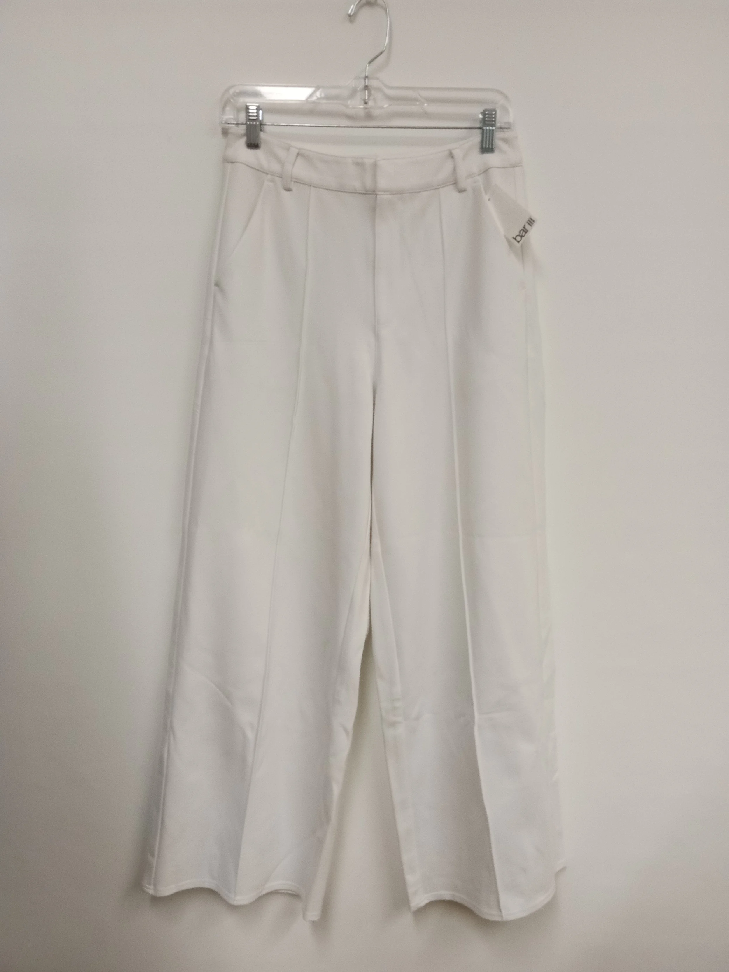 NEUF - Pantalon jambe large (Rayonne/Spandex), Blanc, BAR III, Petite S/M