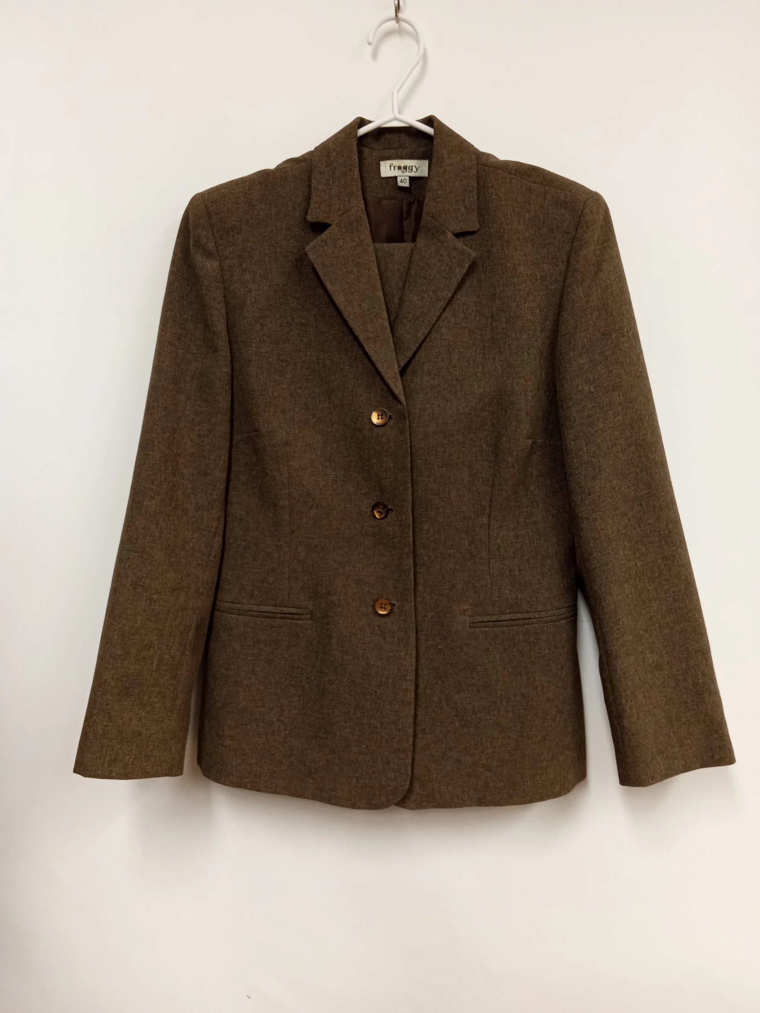 Ensemble veston et jupe deux pièces, brun, Froggy, Taille 40