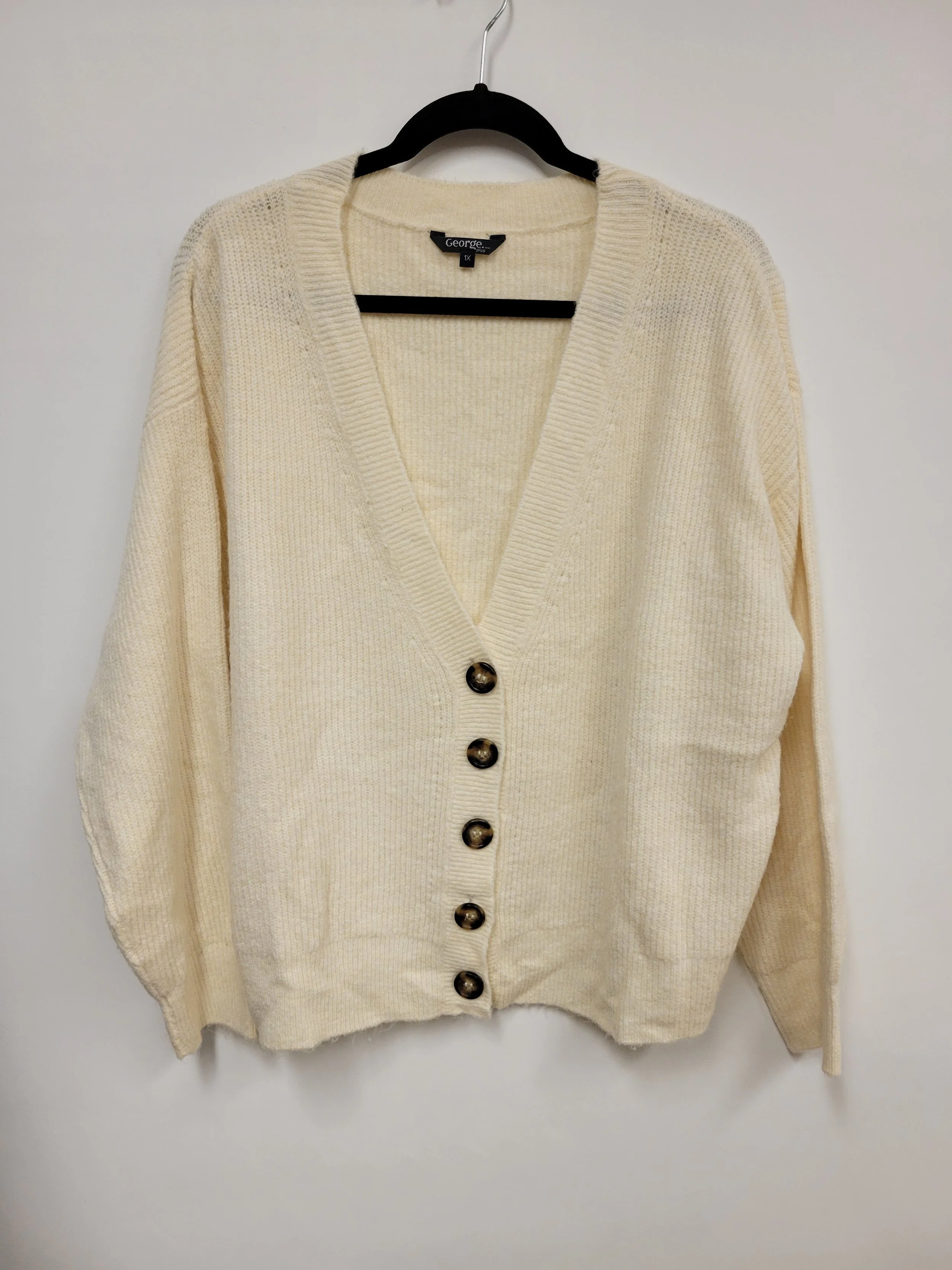 Cardigan en tricot mince, crème, George, 1X