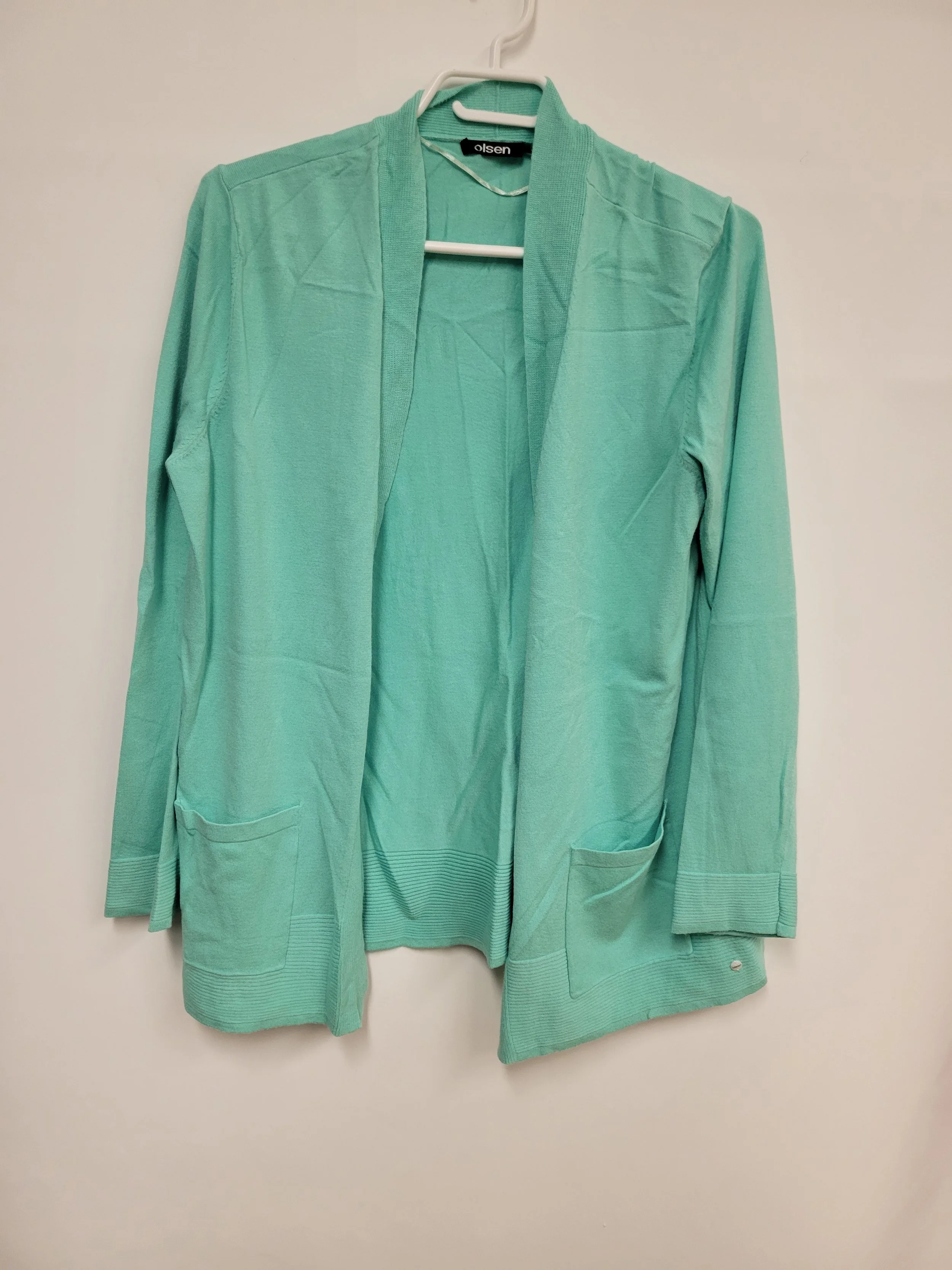 Cardigan turquoise/vert menthe, 72% visose, Olsen, M-L (12)