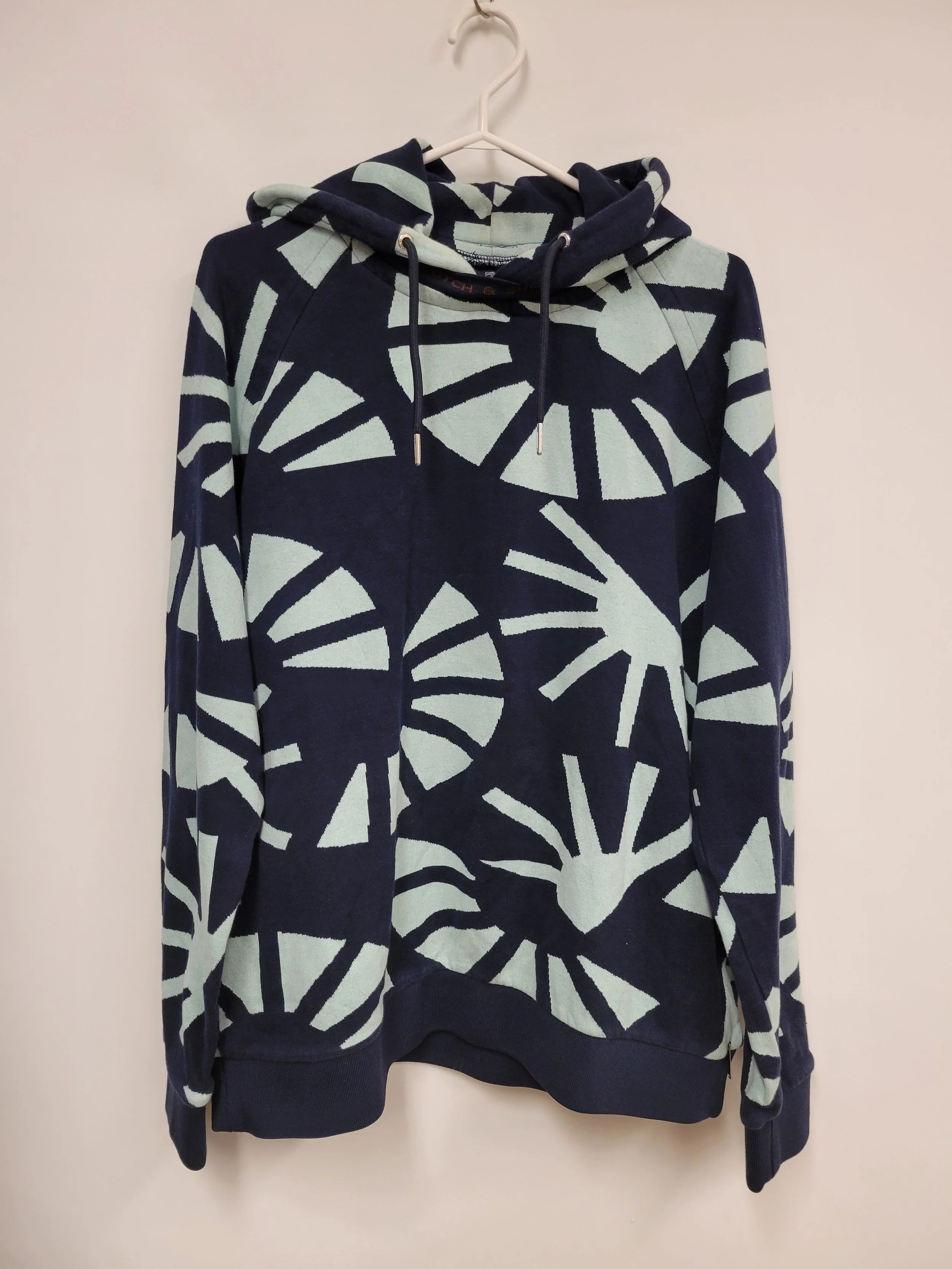 Chandail à capuche noir et vert menthe, 100% coton, Scotch & Soda, XXL