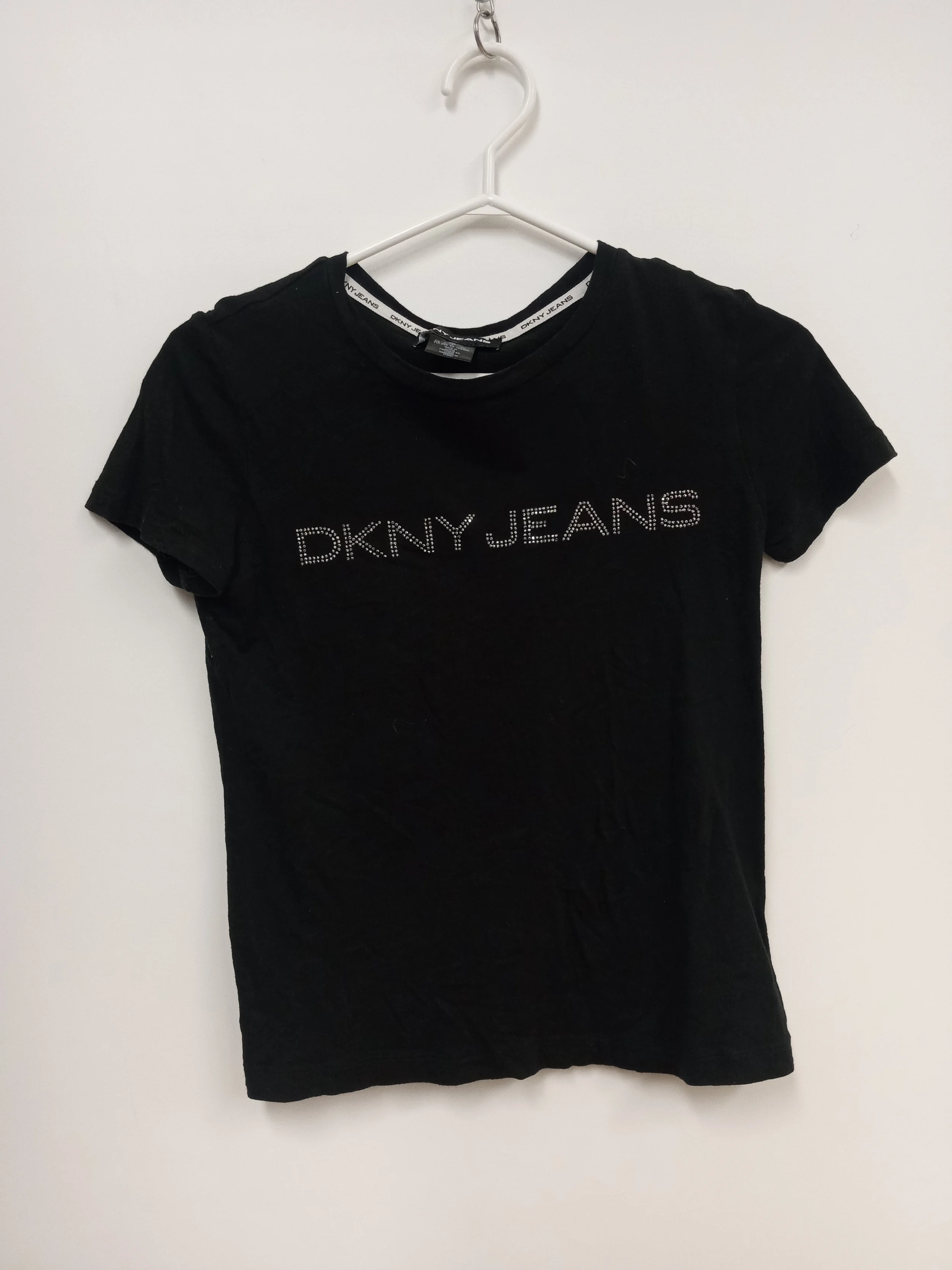 Haut manches courtes, noir avec brillants, DKNY Jeans, XXS