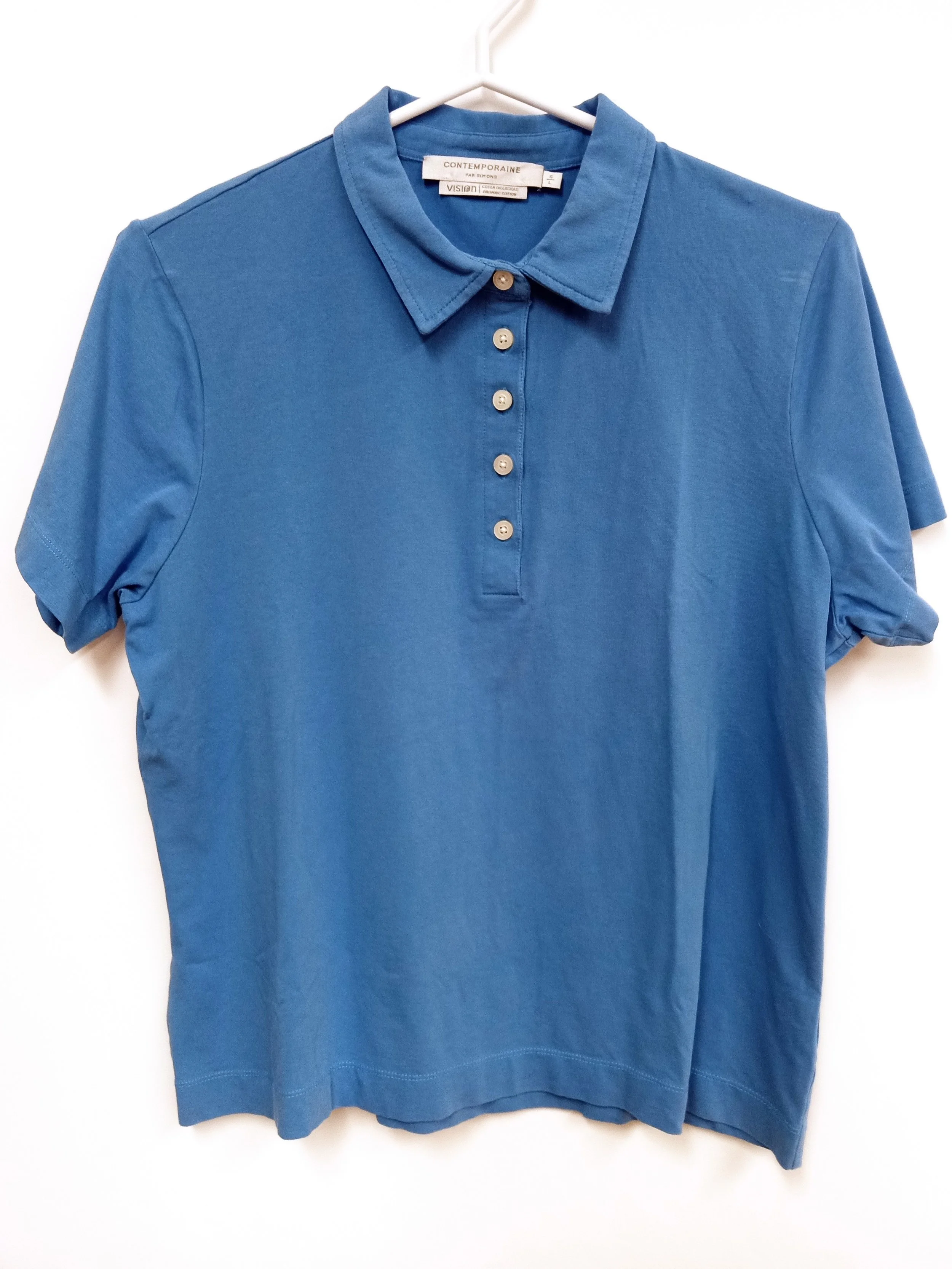 Haut bleu en coton, Contemporaine, L