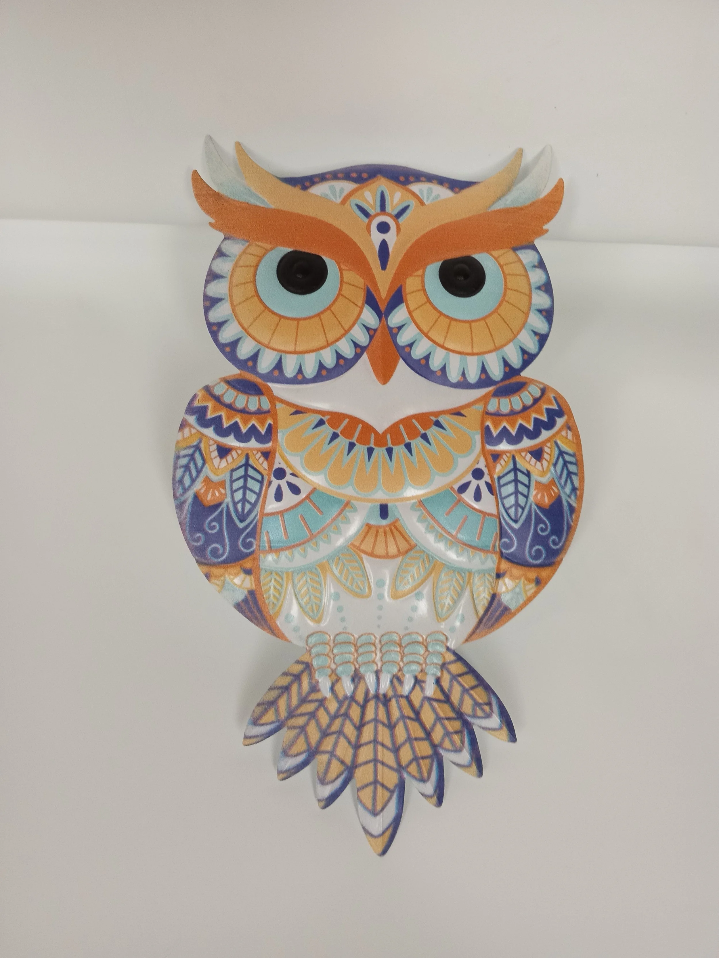Hibou décoratif en métal à accrocher au mur, 22 cm x 38 cm