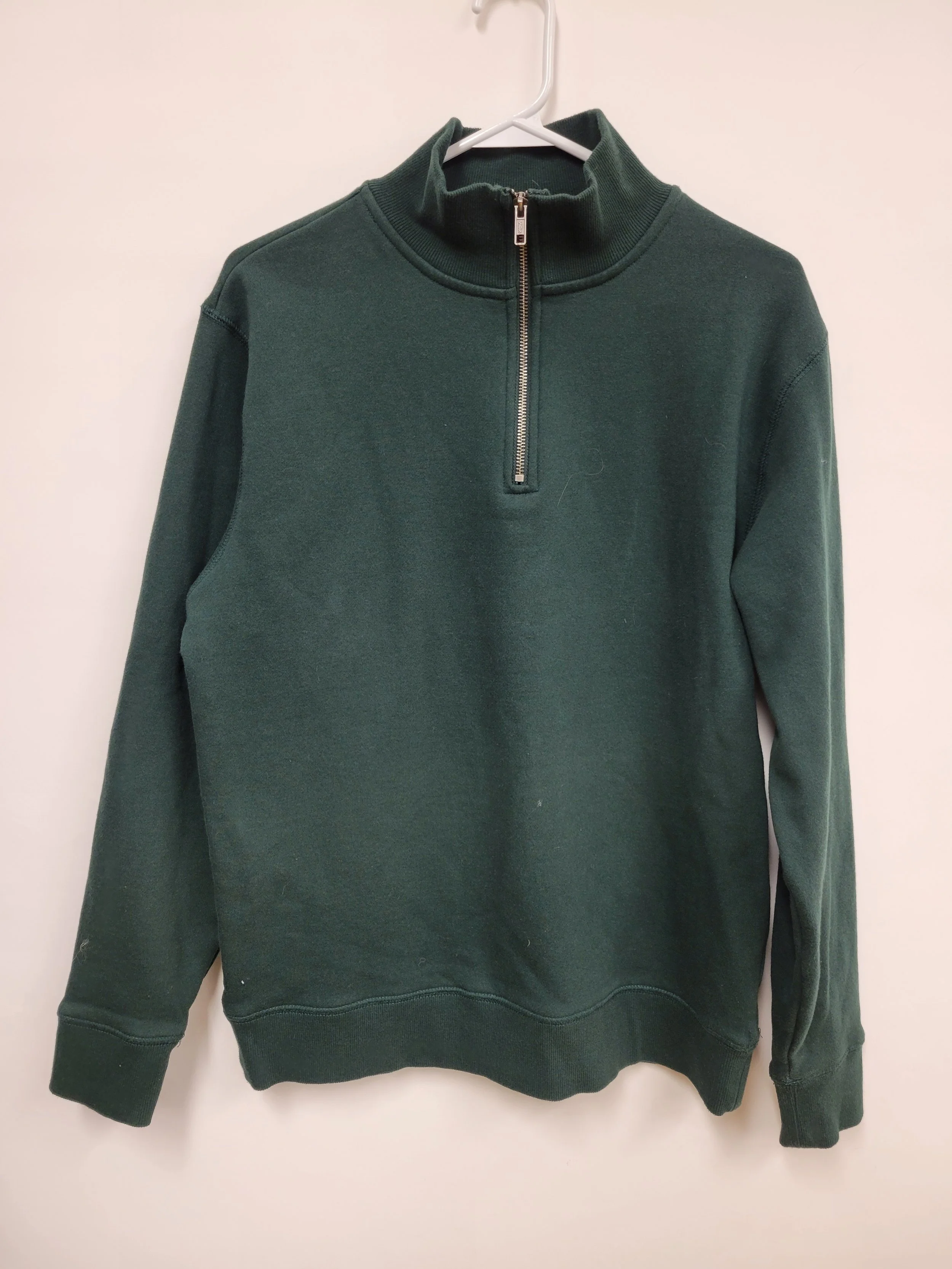 Coton ouaté vert forêt demi-zip, le 31, M