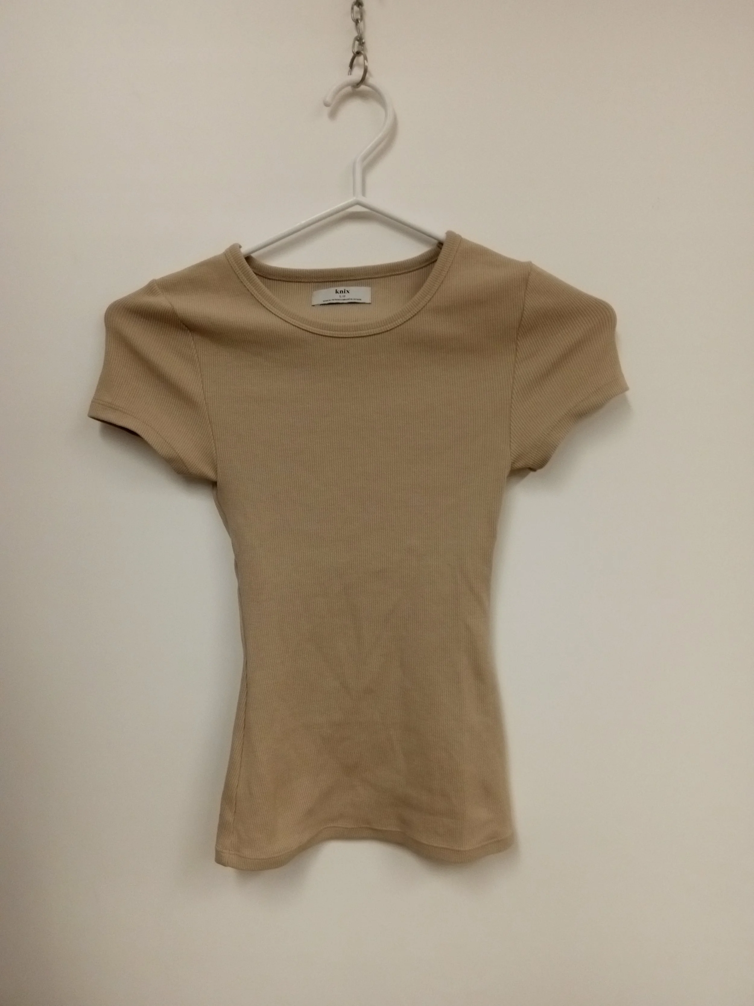 T-Shirt ajusté beige sable, KNIX, S