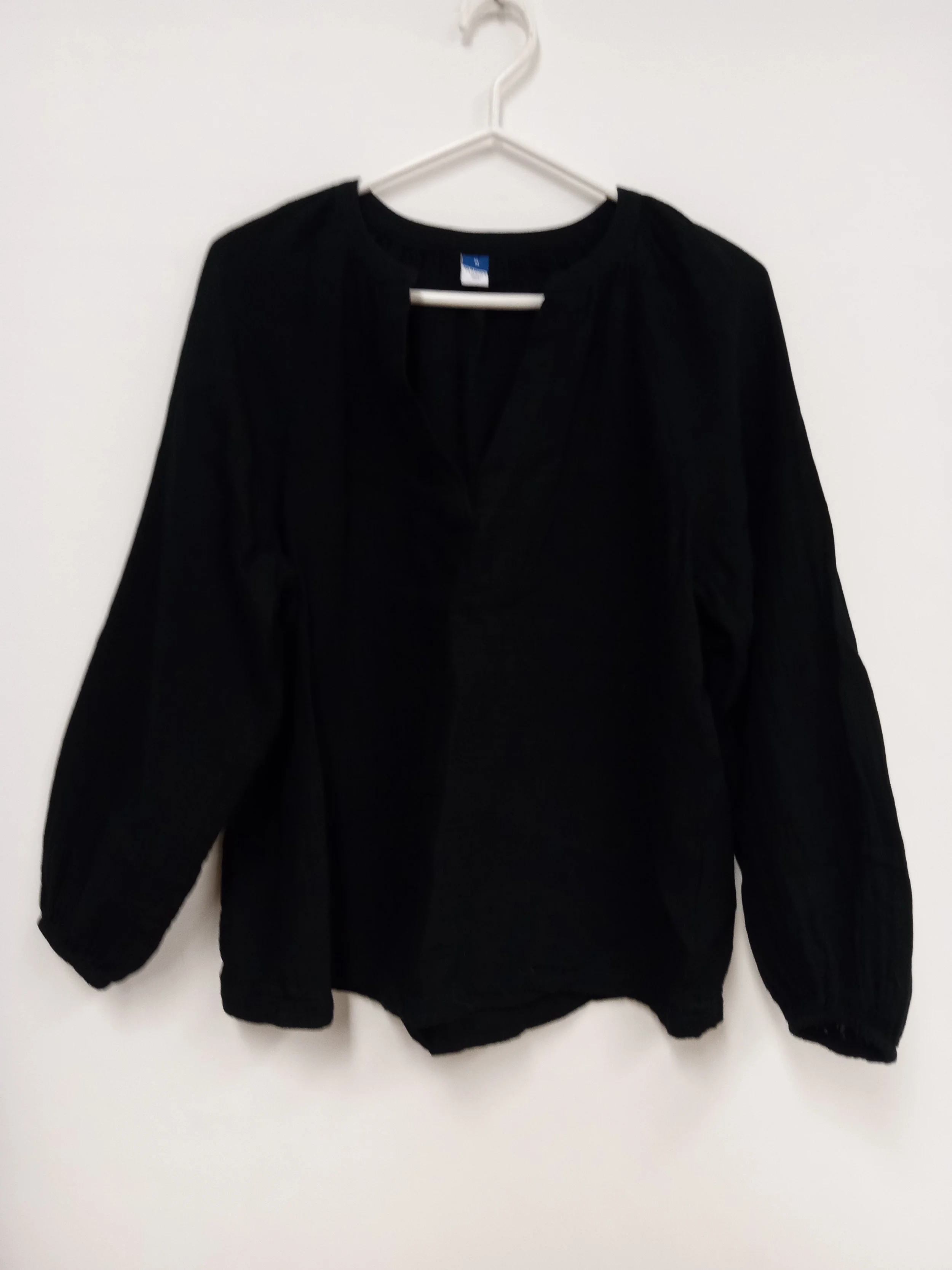 Chemisier noir ample, tissu gaufré 100% coton, Old Navy, M