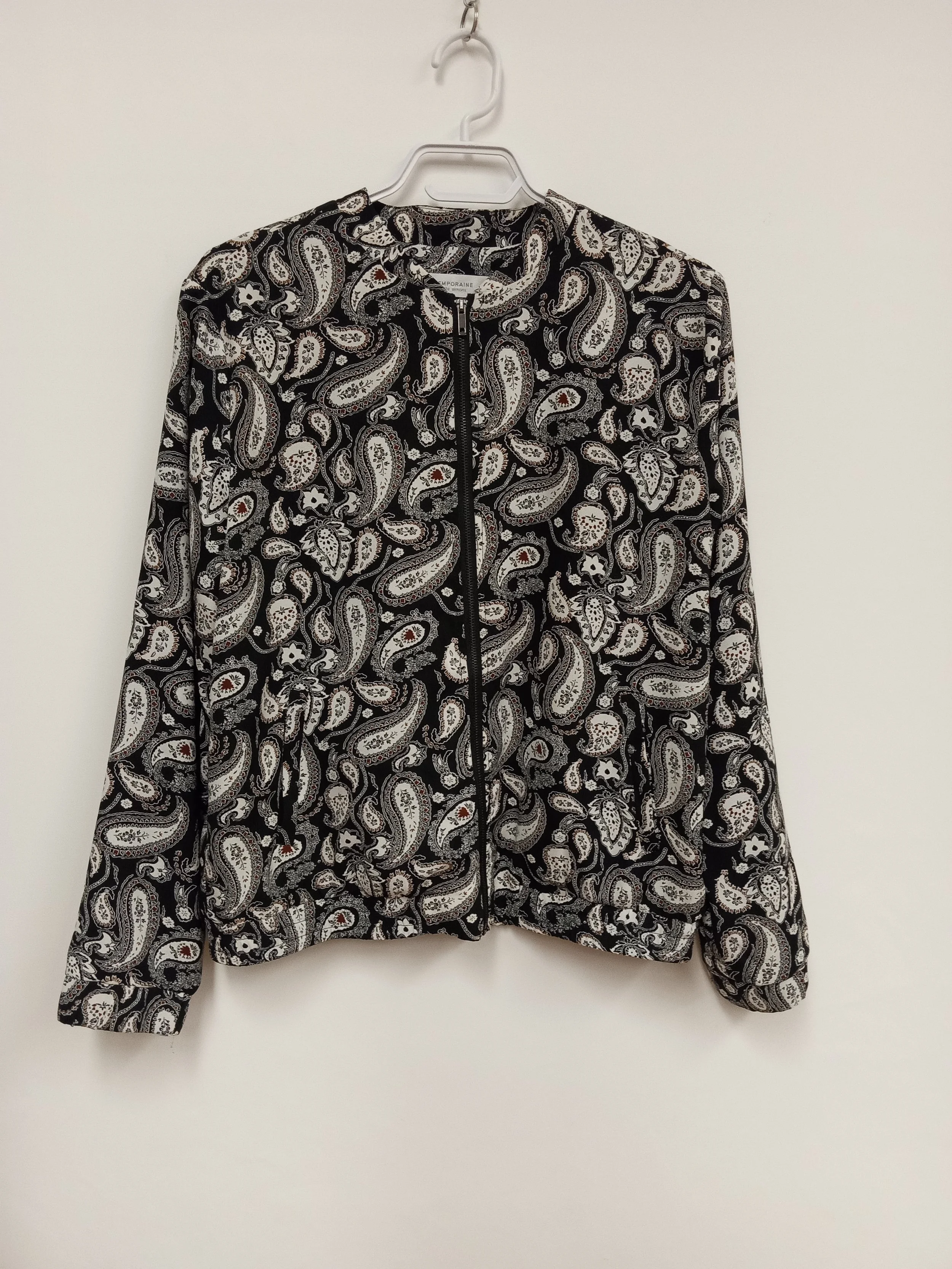 Veste légère noir, motif paisley, Contemporaine, S