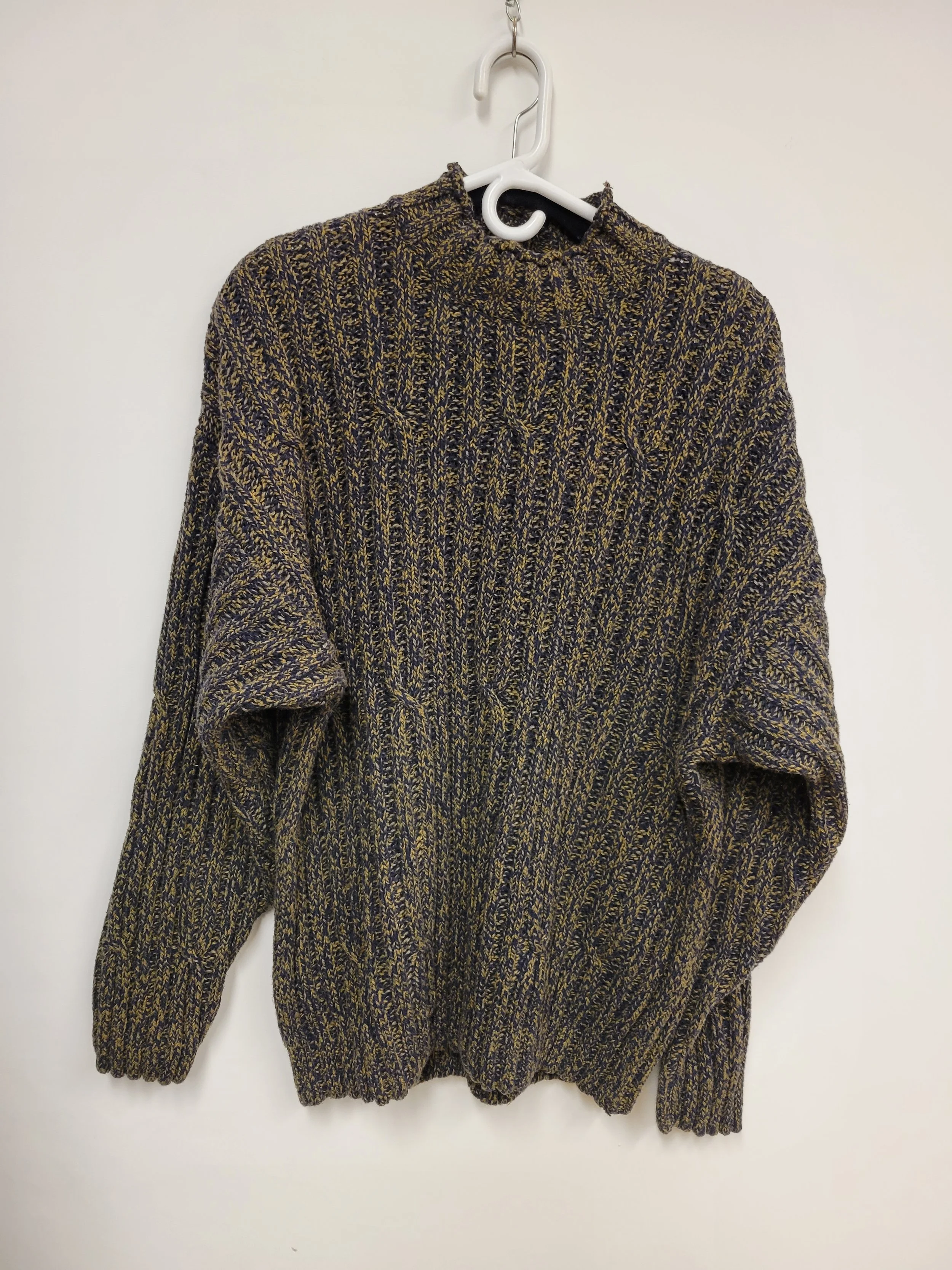 Tricot épais 100% coton, marine et kaki, Joseph Abboud, XL