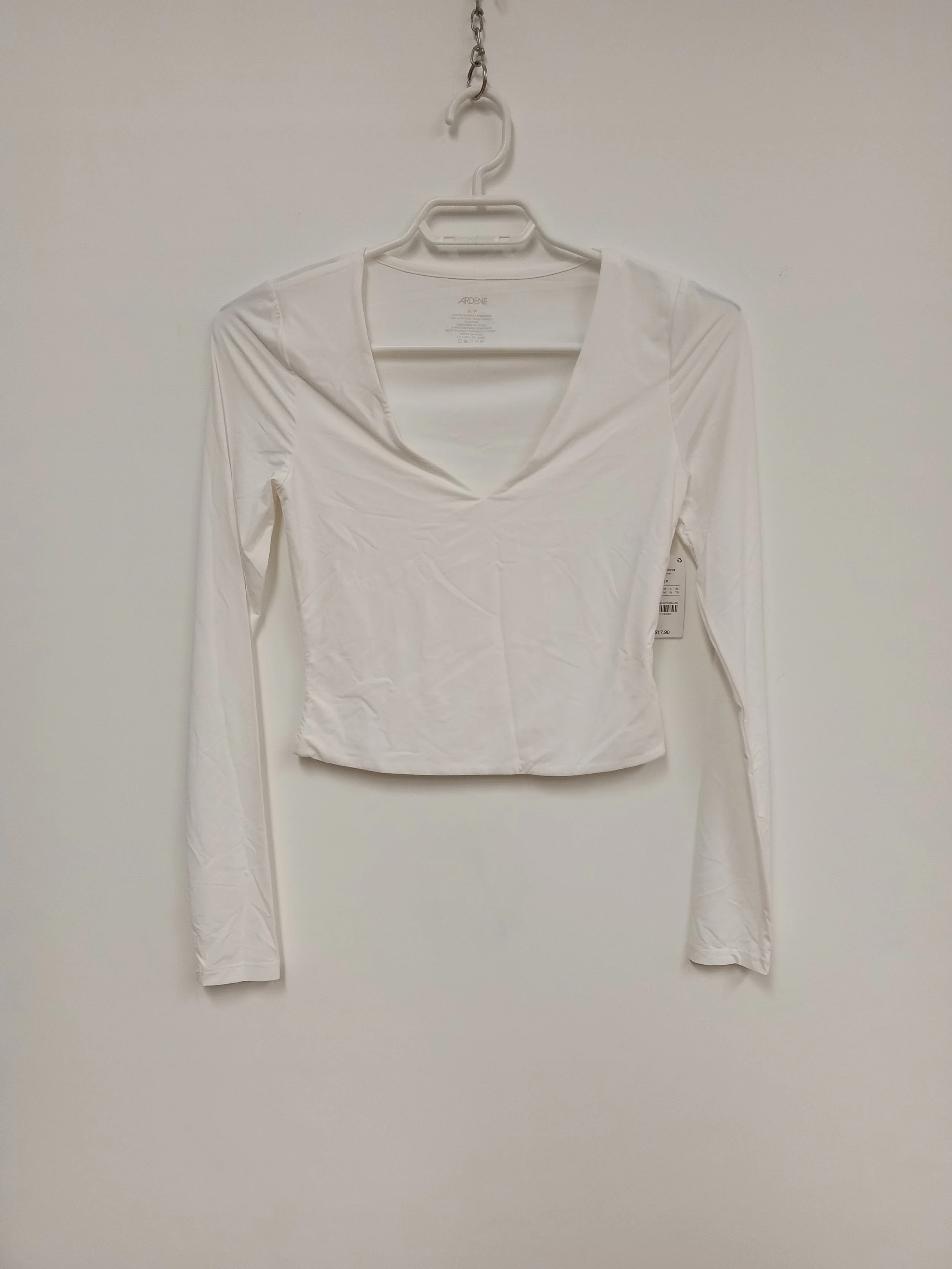 NEUF - Chandail court, manches longues, blanc, Ardene, S/P