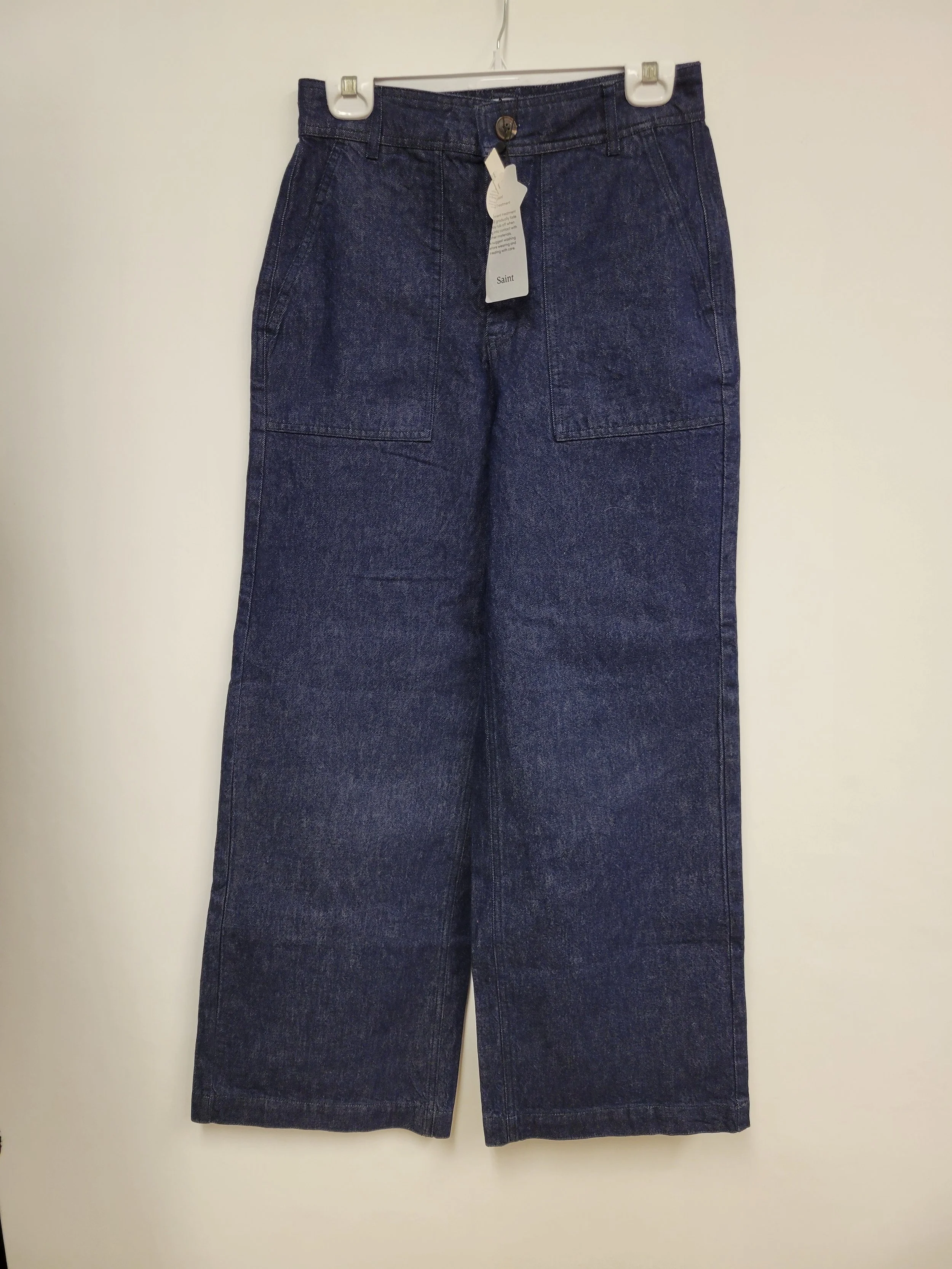 NEUF - Jean foncé jambe large, 100% coton, Saint Tropez, S