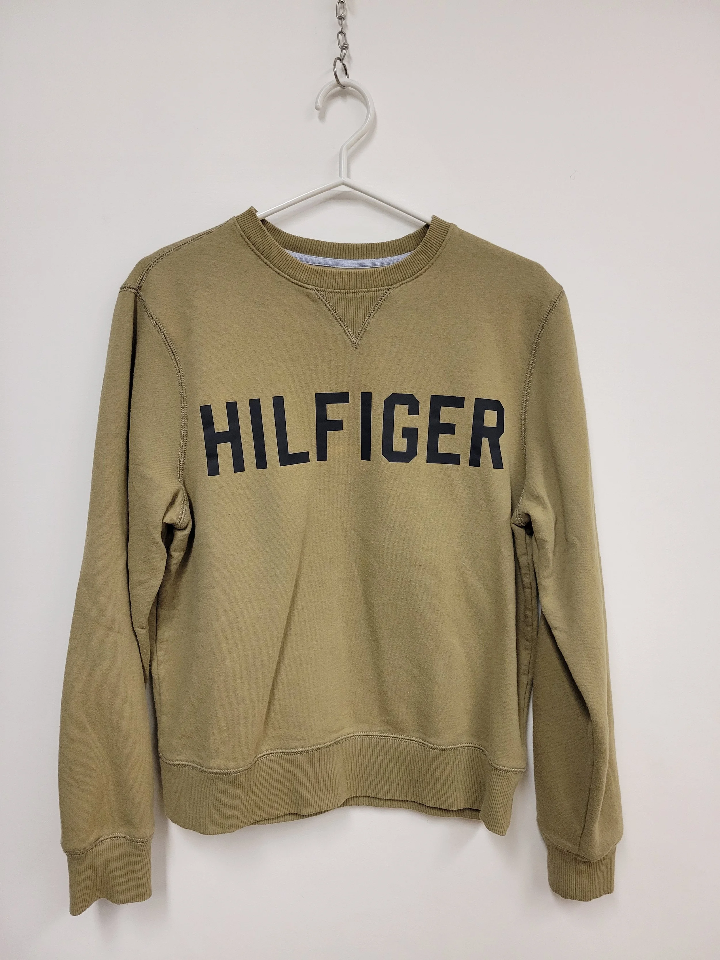 Coton ouaté, Kaki avec logo noir, TOMMY HILFIGER, S