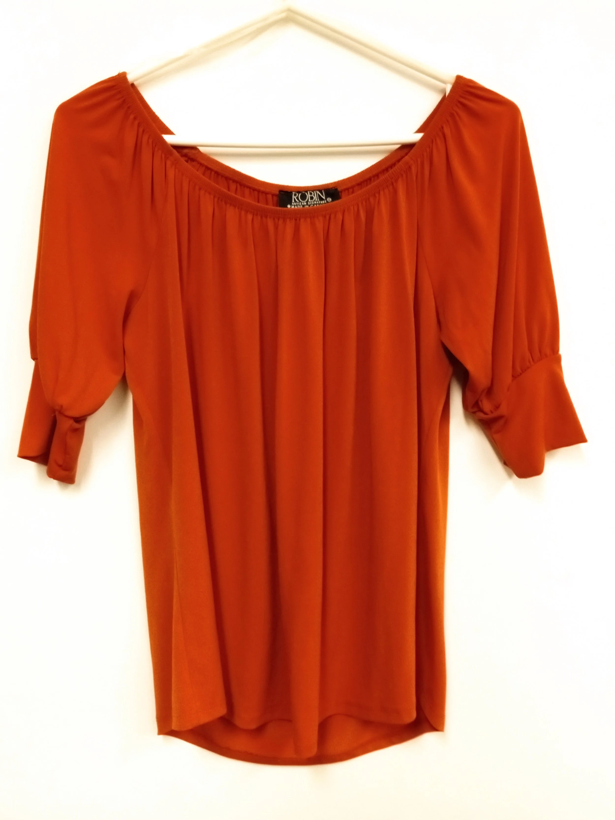 Haut orange, Robin Artizan Signature, fait en Canada, S