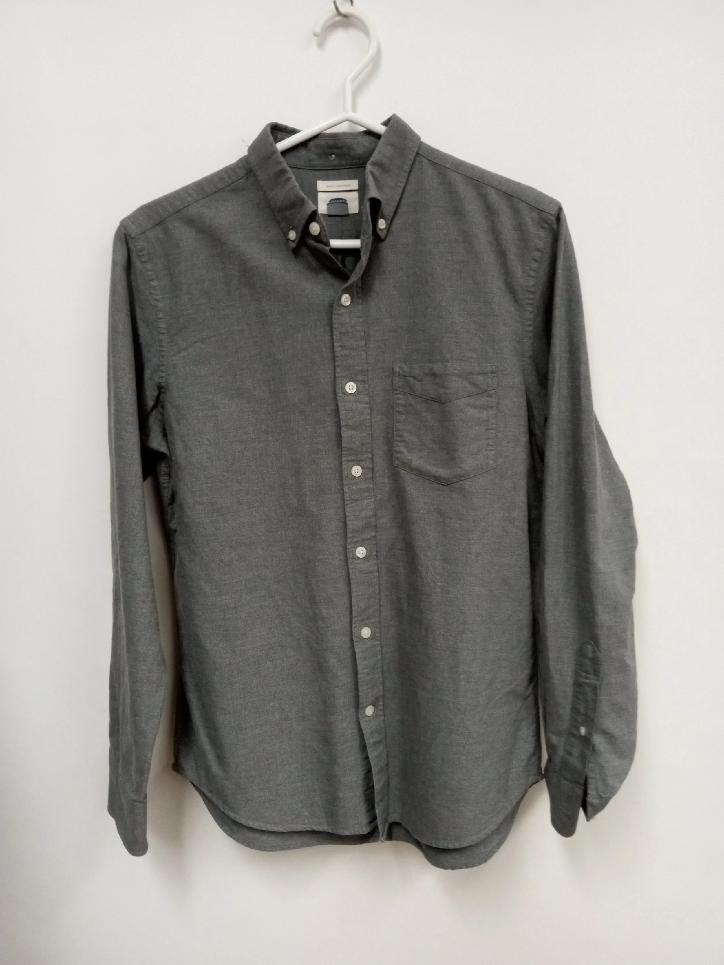 Chemise manches longues (100% Coton), Coupe étroite, Gris, OLD NAVY, S