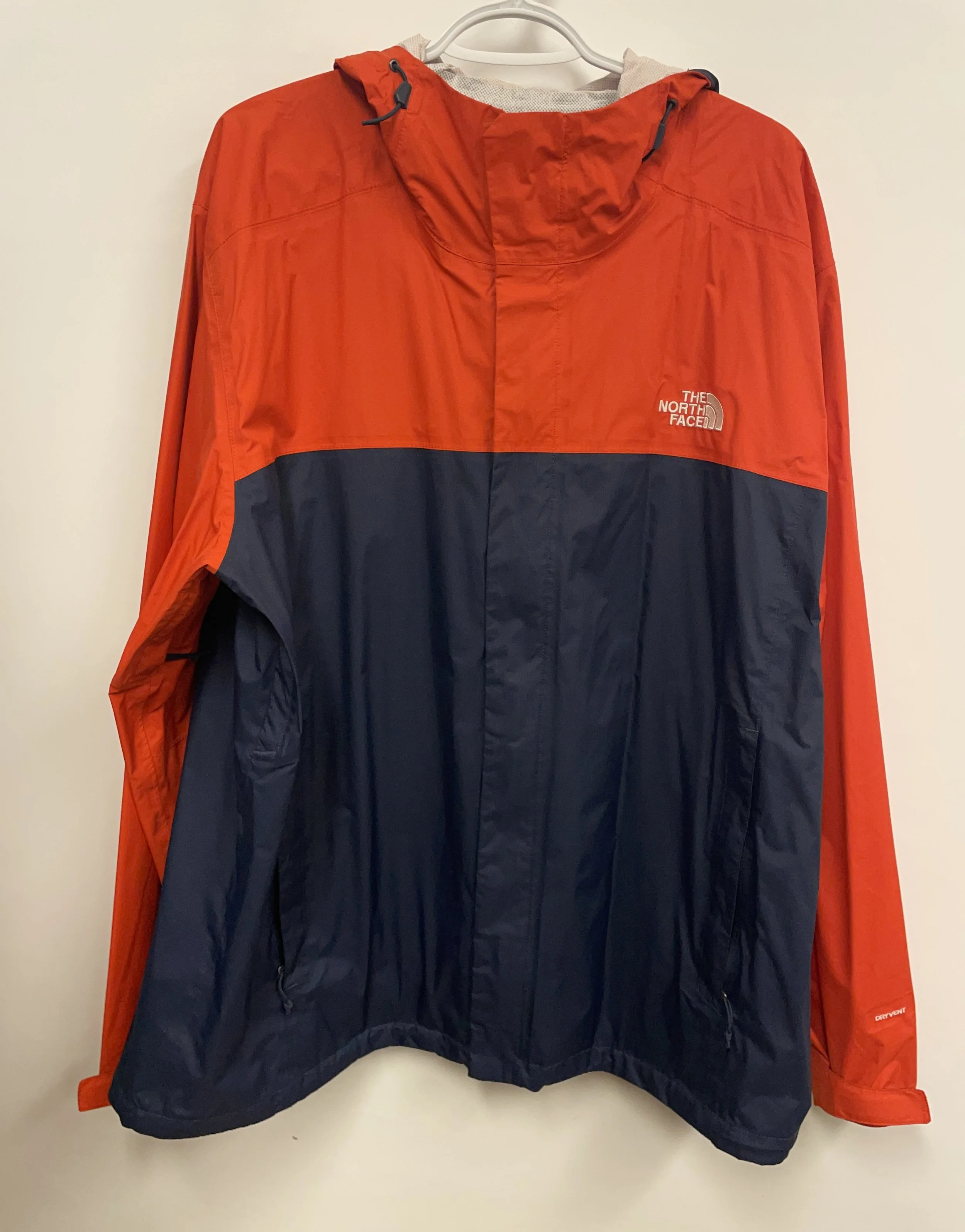 Coupe-vent imperméable, capuchon, orange/marine, THE NORTH FACE, XXL