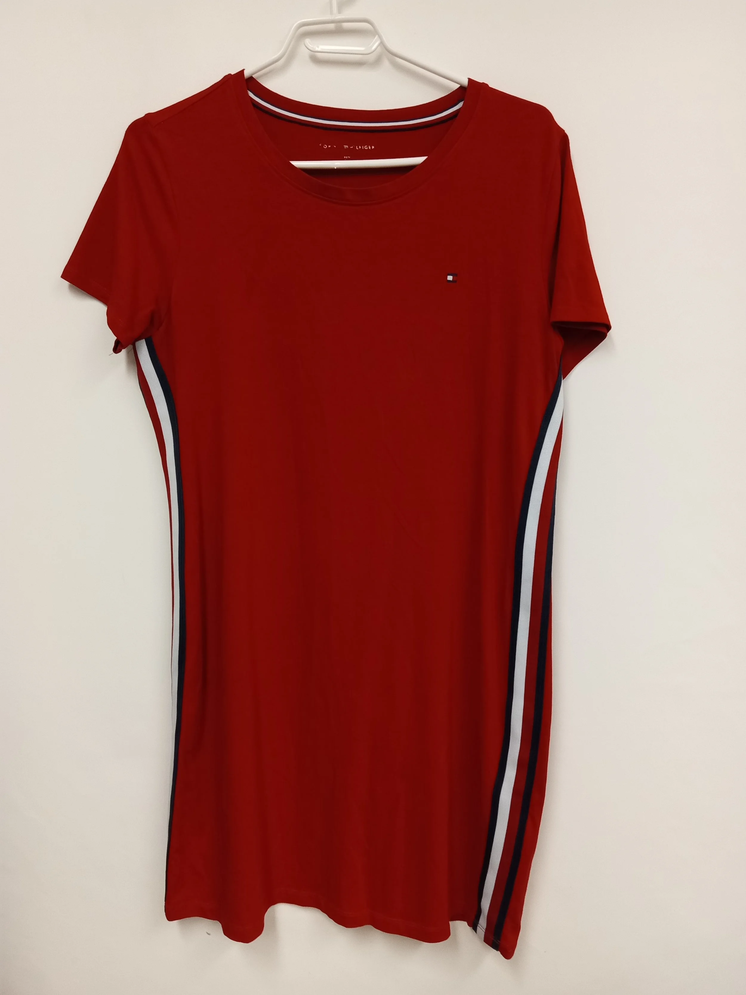 Robe manches courtes, rouge, coton, Tommy Hilfiger, taille M