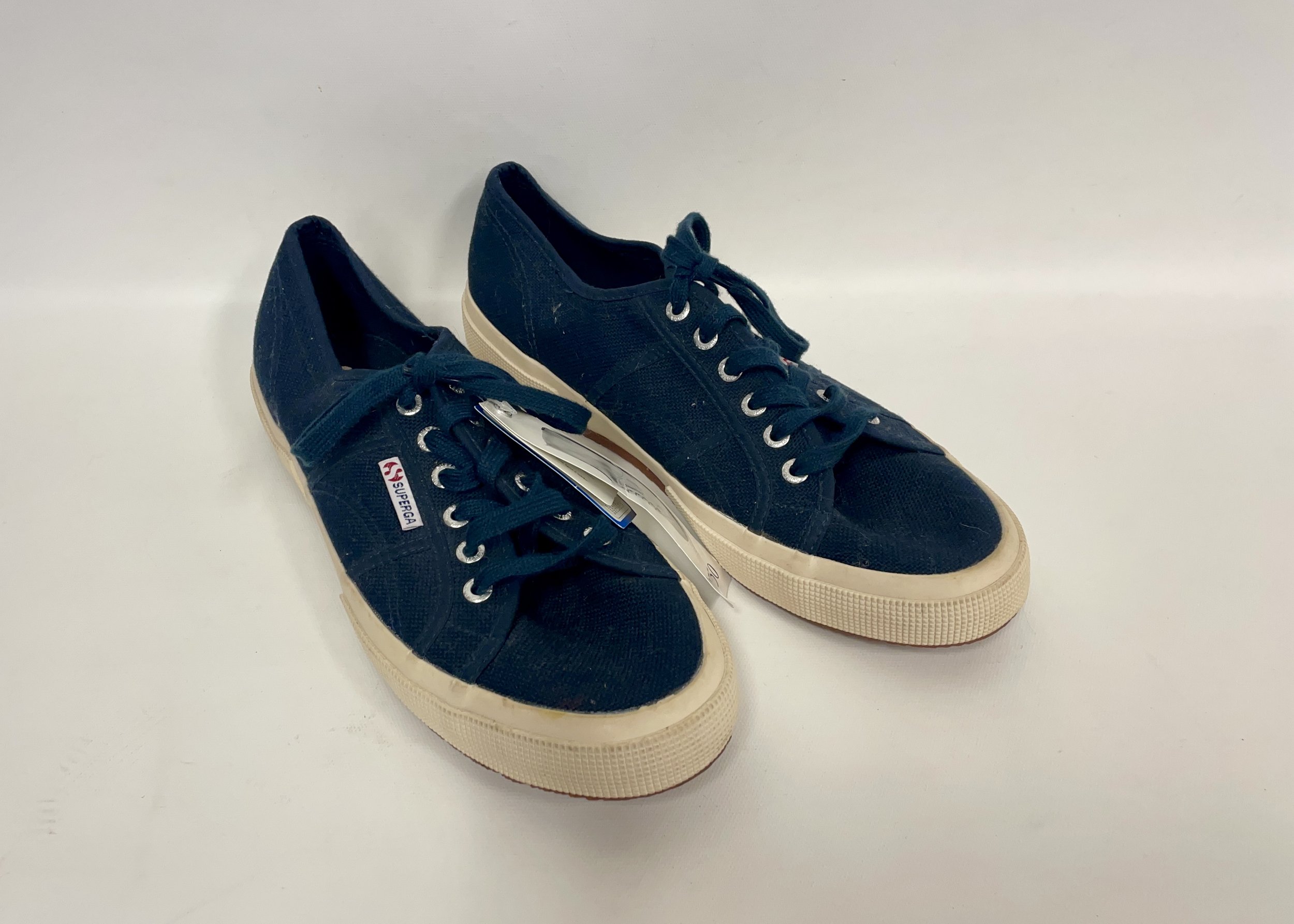 Espadrilles marines, SUPERGA, comme neuves, pointure 11,5.