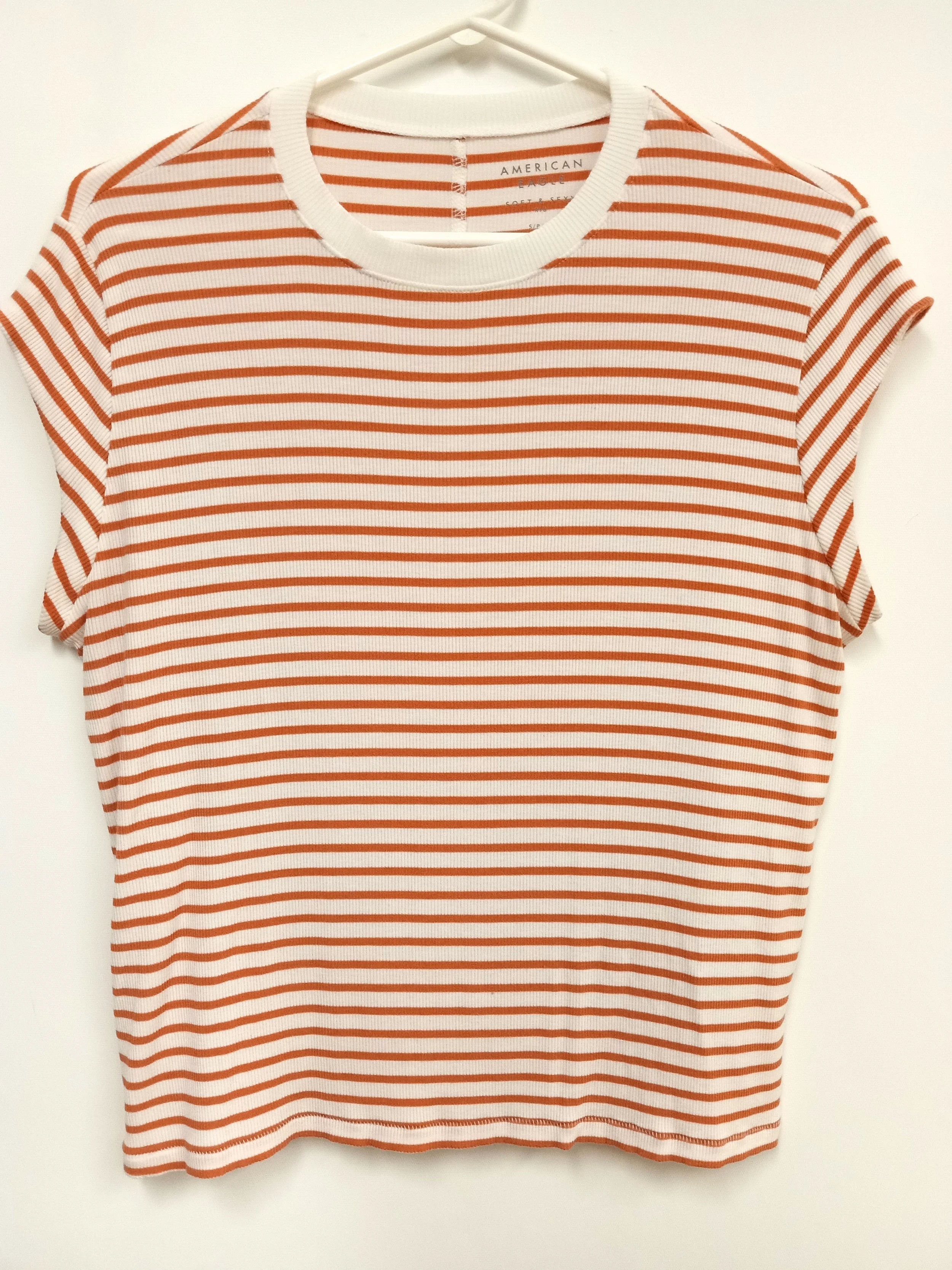 Haut avec rayures blanc et rouge, American Eagle, S