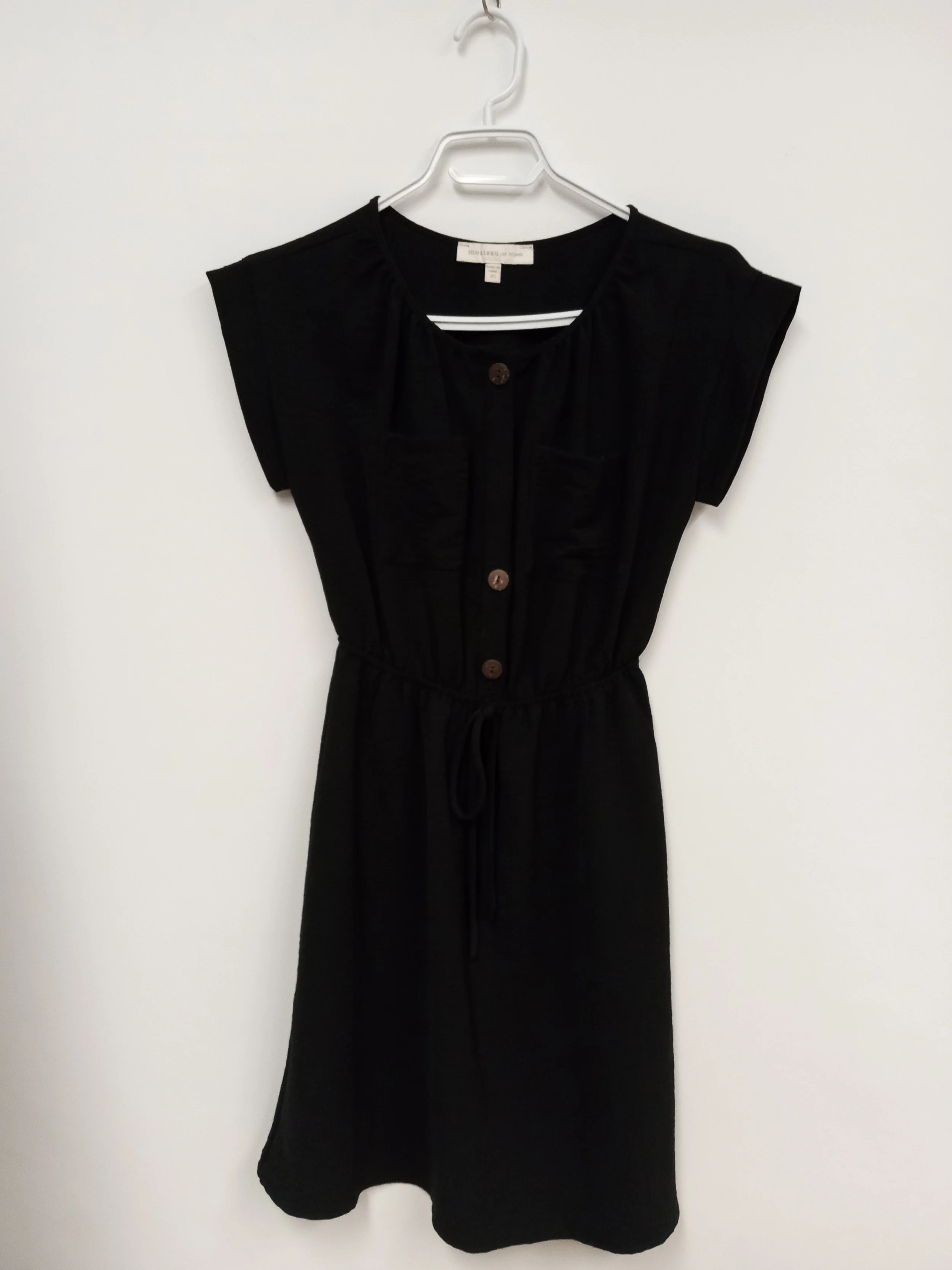 Robe courte ajustée avec boutons, noir, Monteau Los Angeles, XS