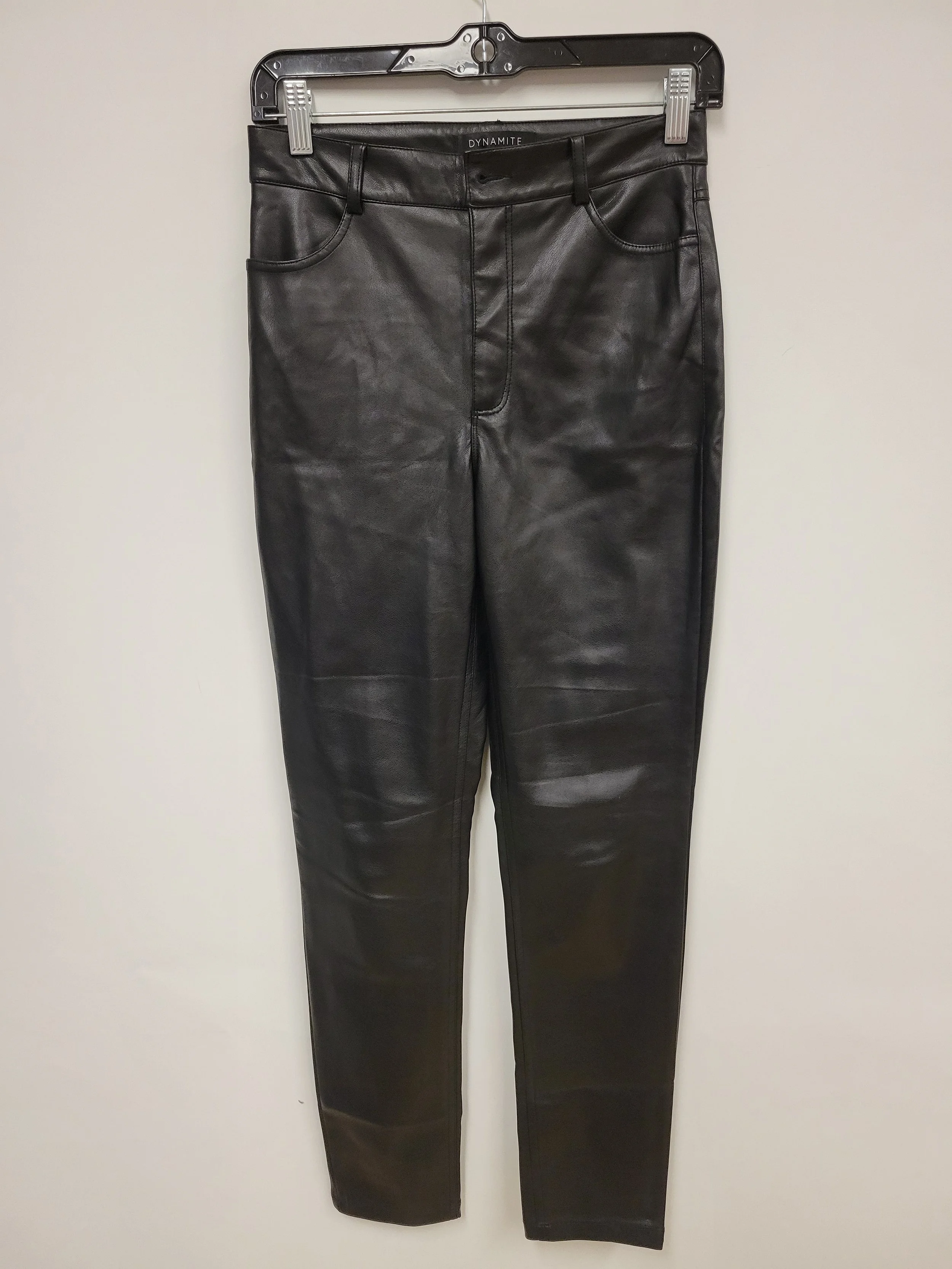 pantalon en simili cuir noir, dynamite, taille 0