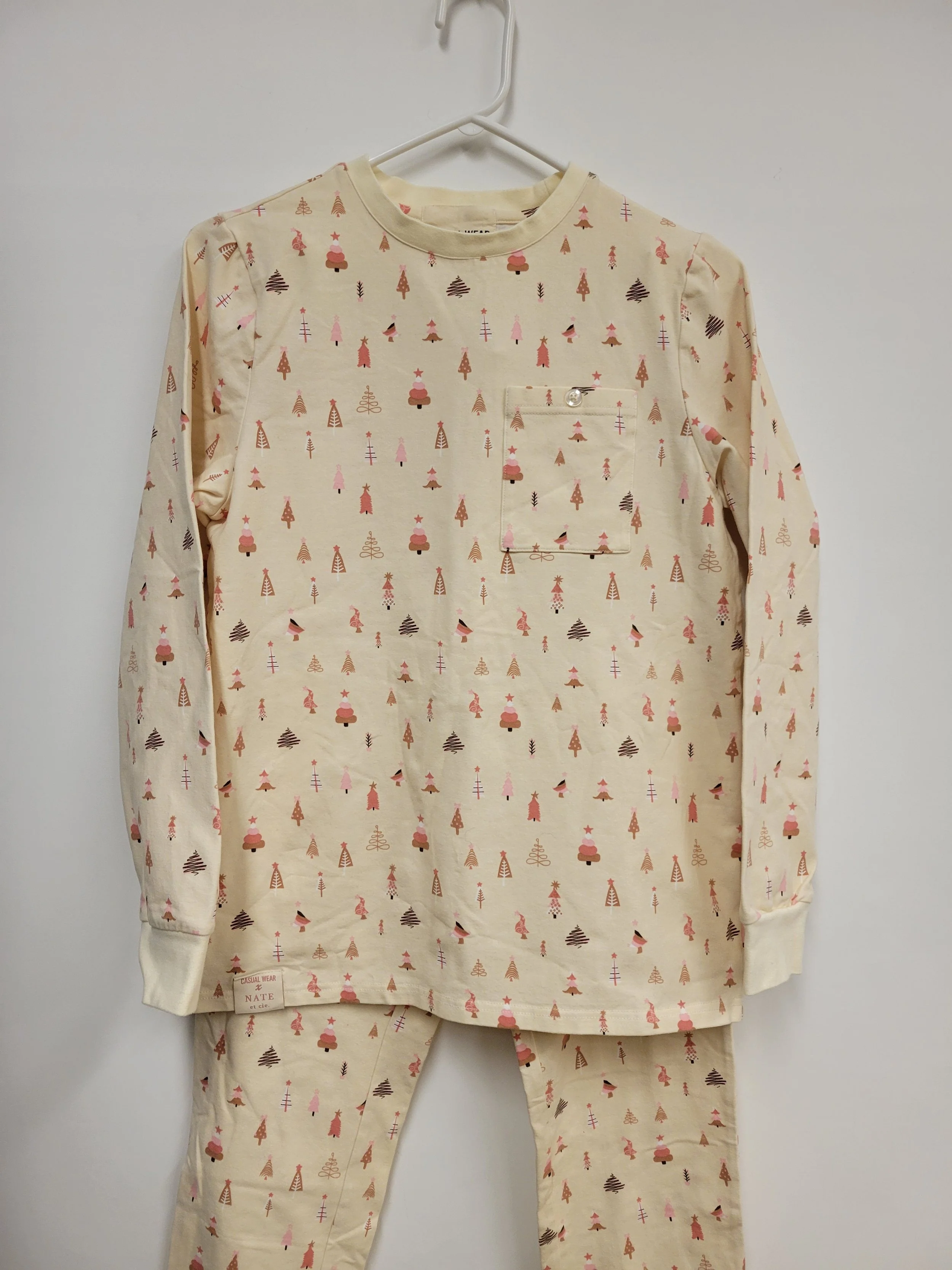 Comme neuf - Pyjama beige en coton motif sapins, Coton Casual Wear, S