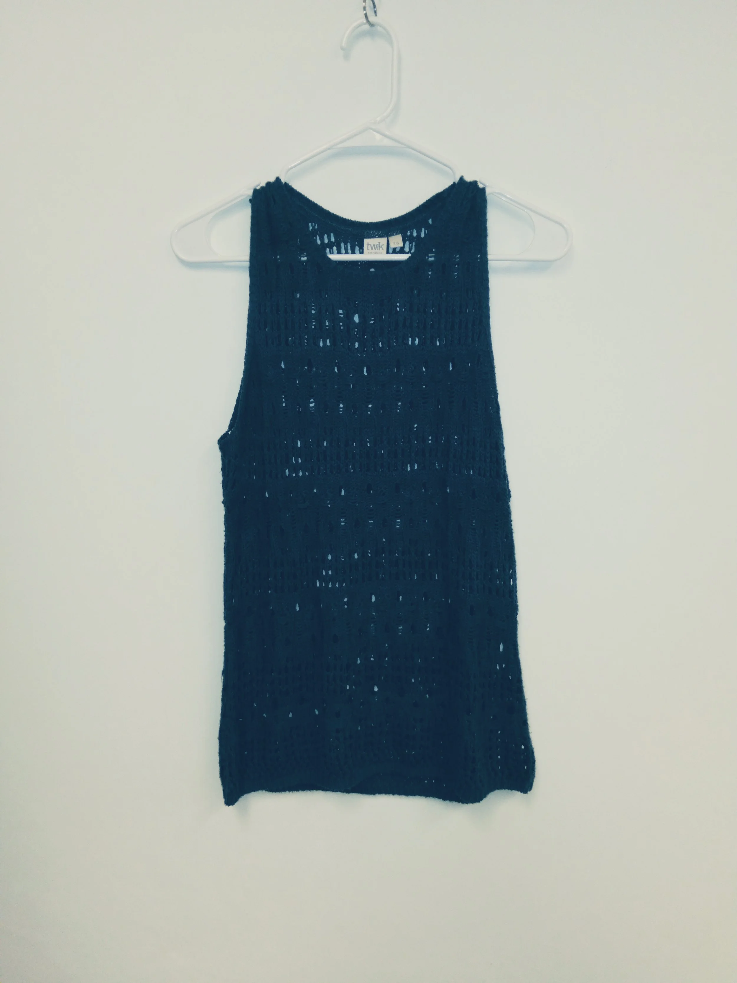 Haut tricot sans manche, bleu-gris, Twik par Simons, taille S