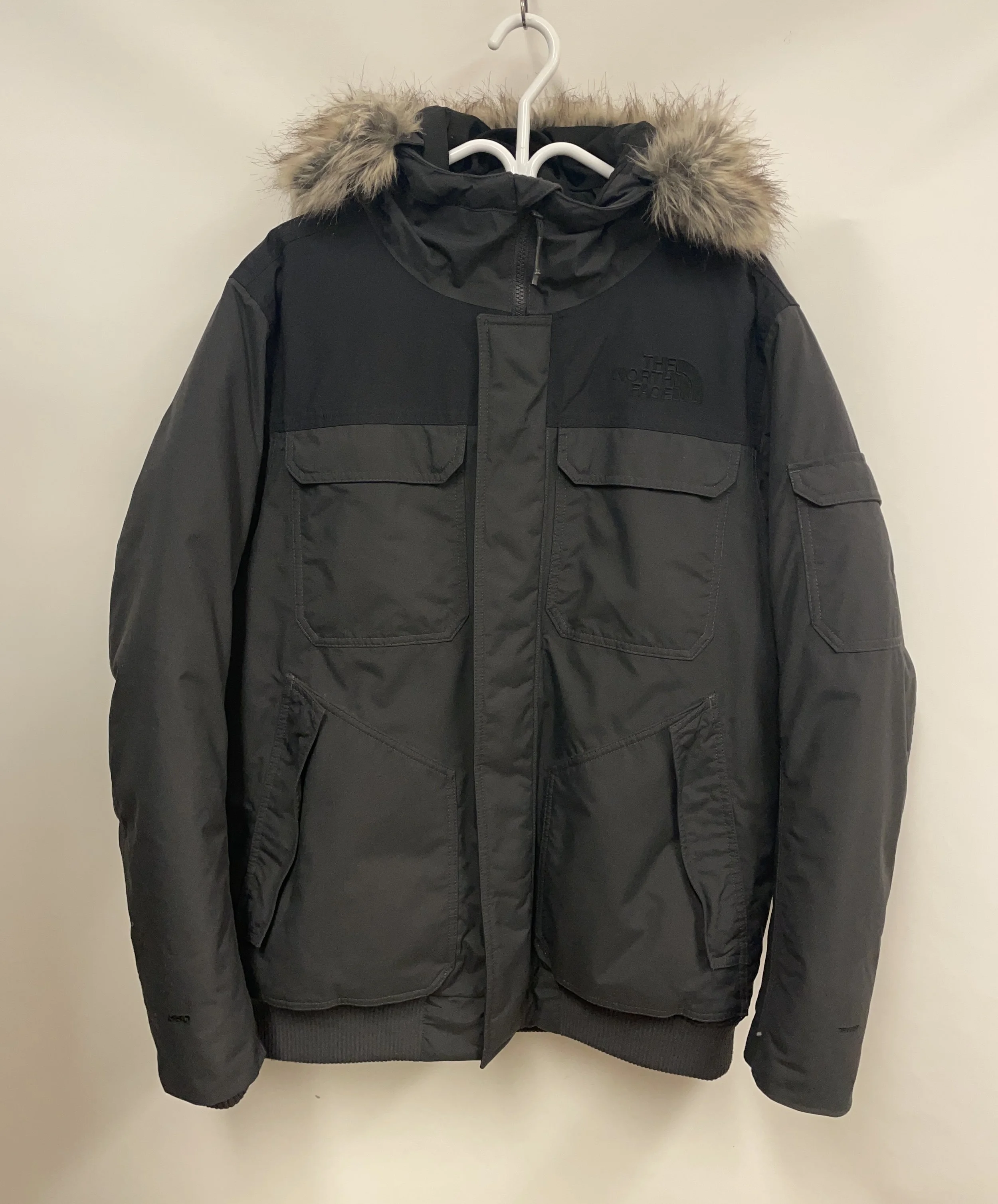 Manteau d'hiver court noir avec capuchon, THE NORTH FACE, L