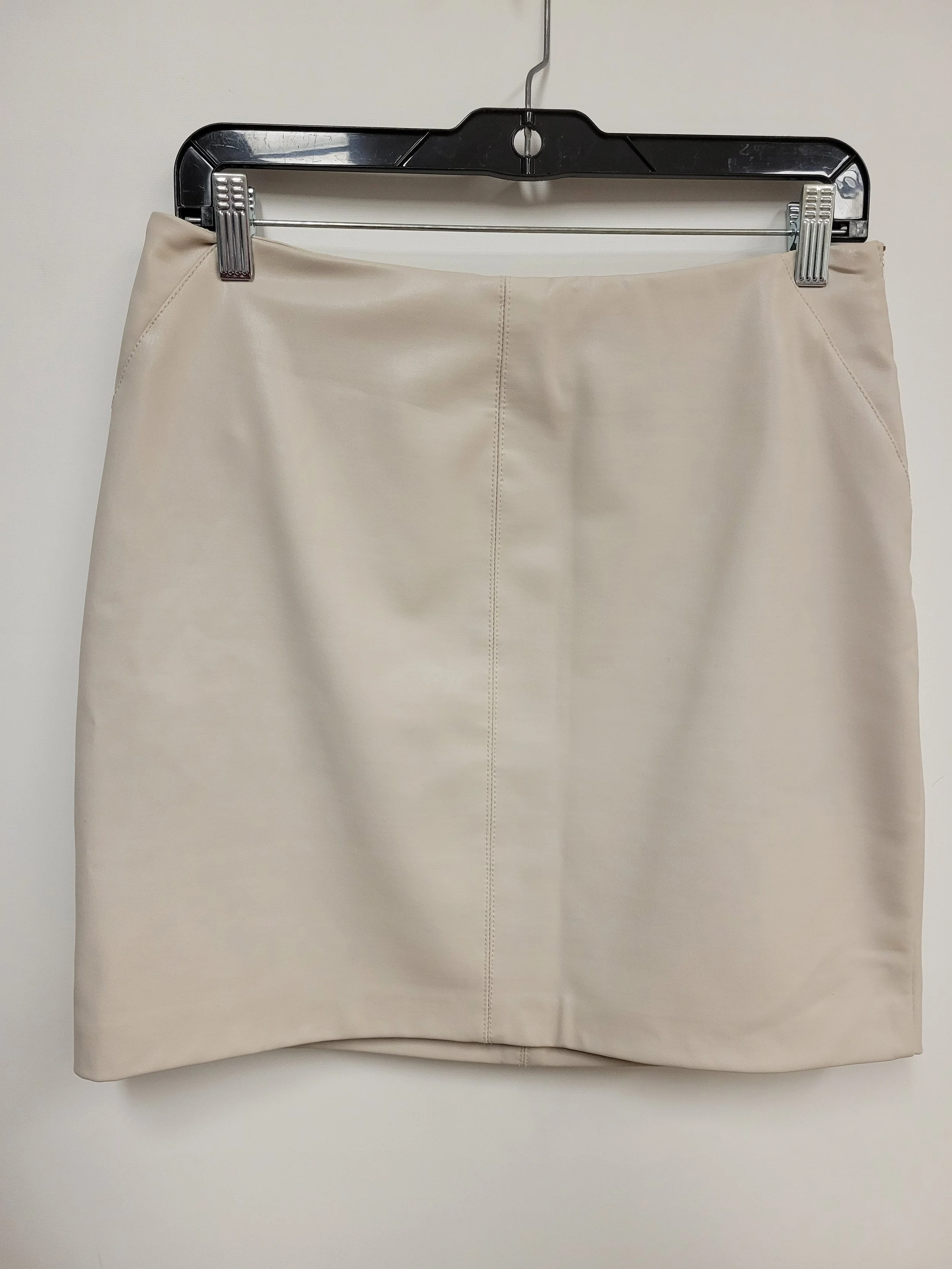 Jupe courte texture cuir, Crème, 6