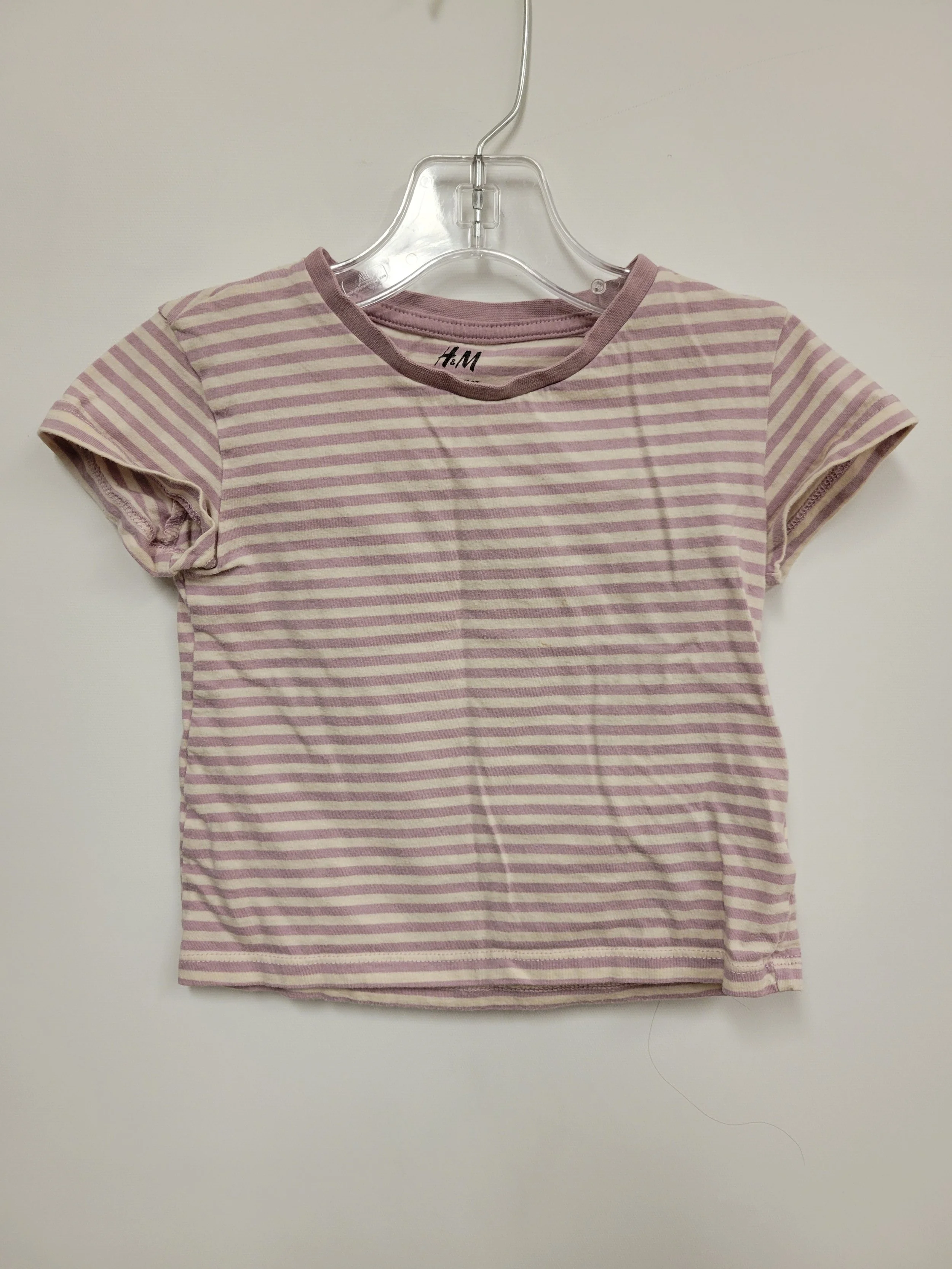 T-shirt rayé rose, H&M, Taille 1/2 ans