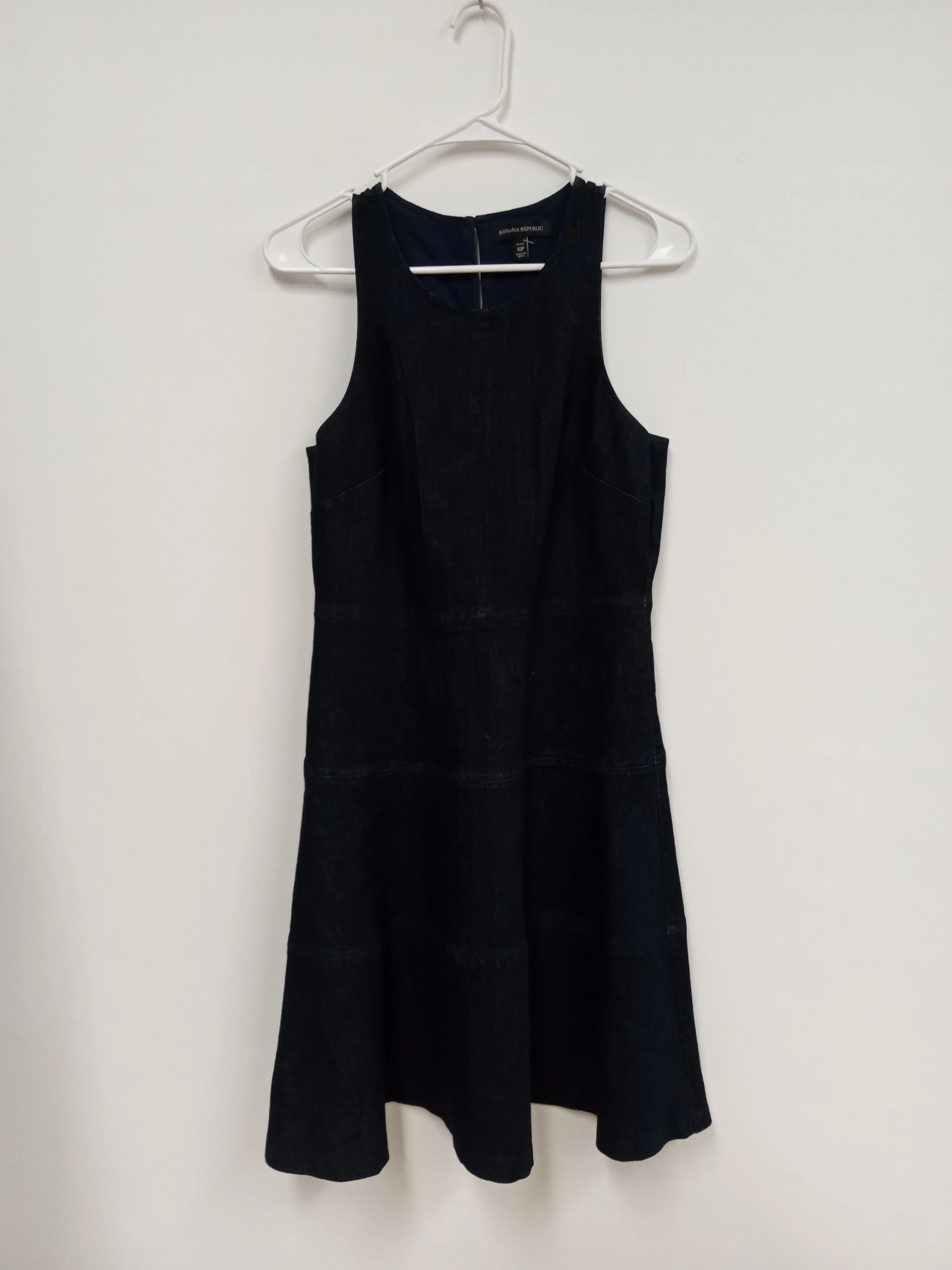 Robe longue, manches courtes en denim foncé, Banana Republic, taille Petite 10P
