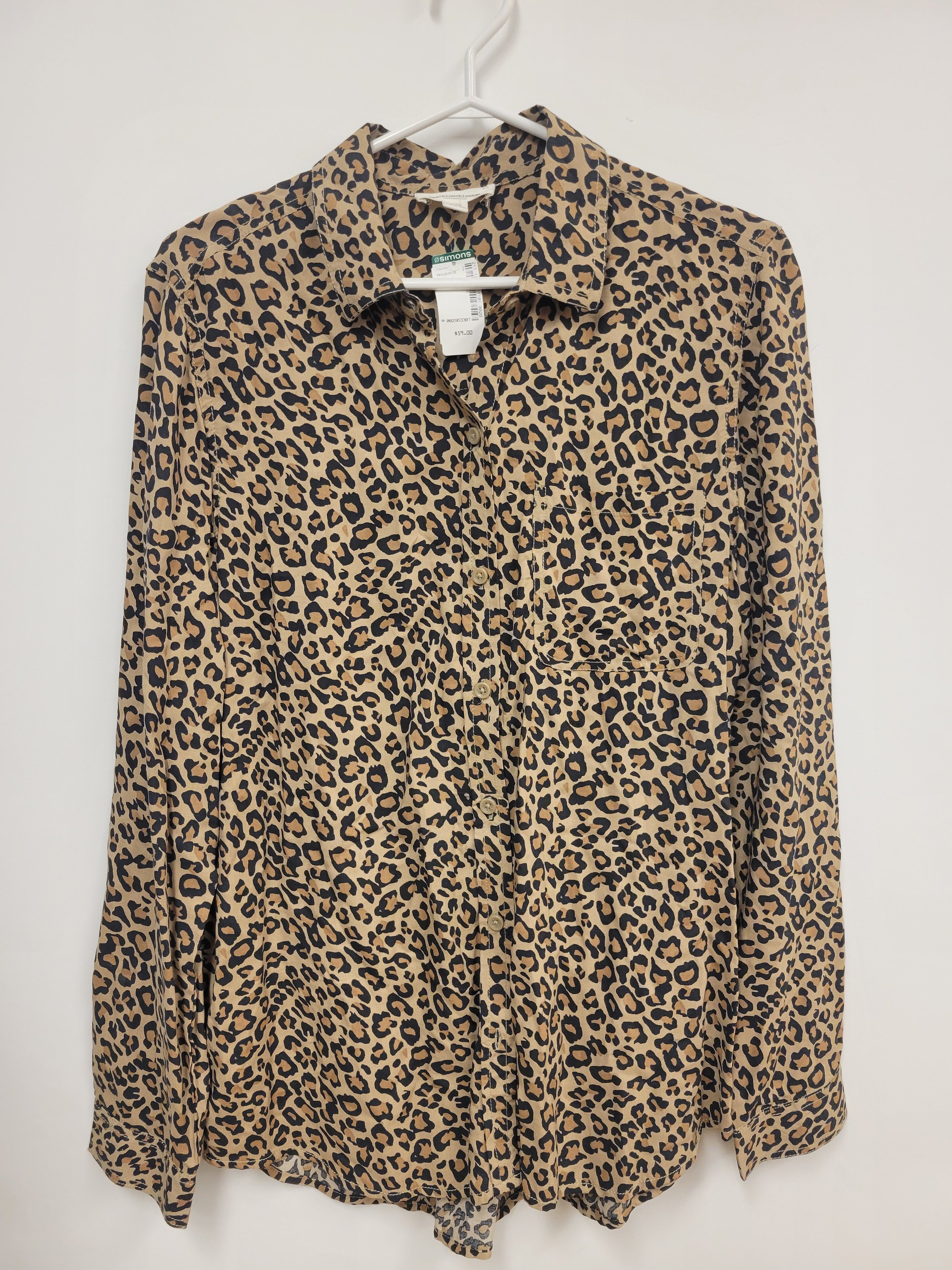 NEUF - Chemise, Café motif léopard, Beachlunchlounge (Simons), L