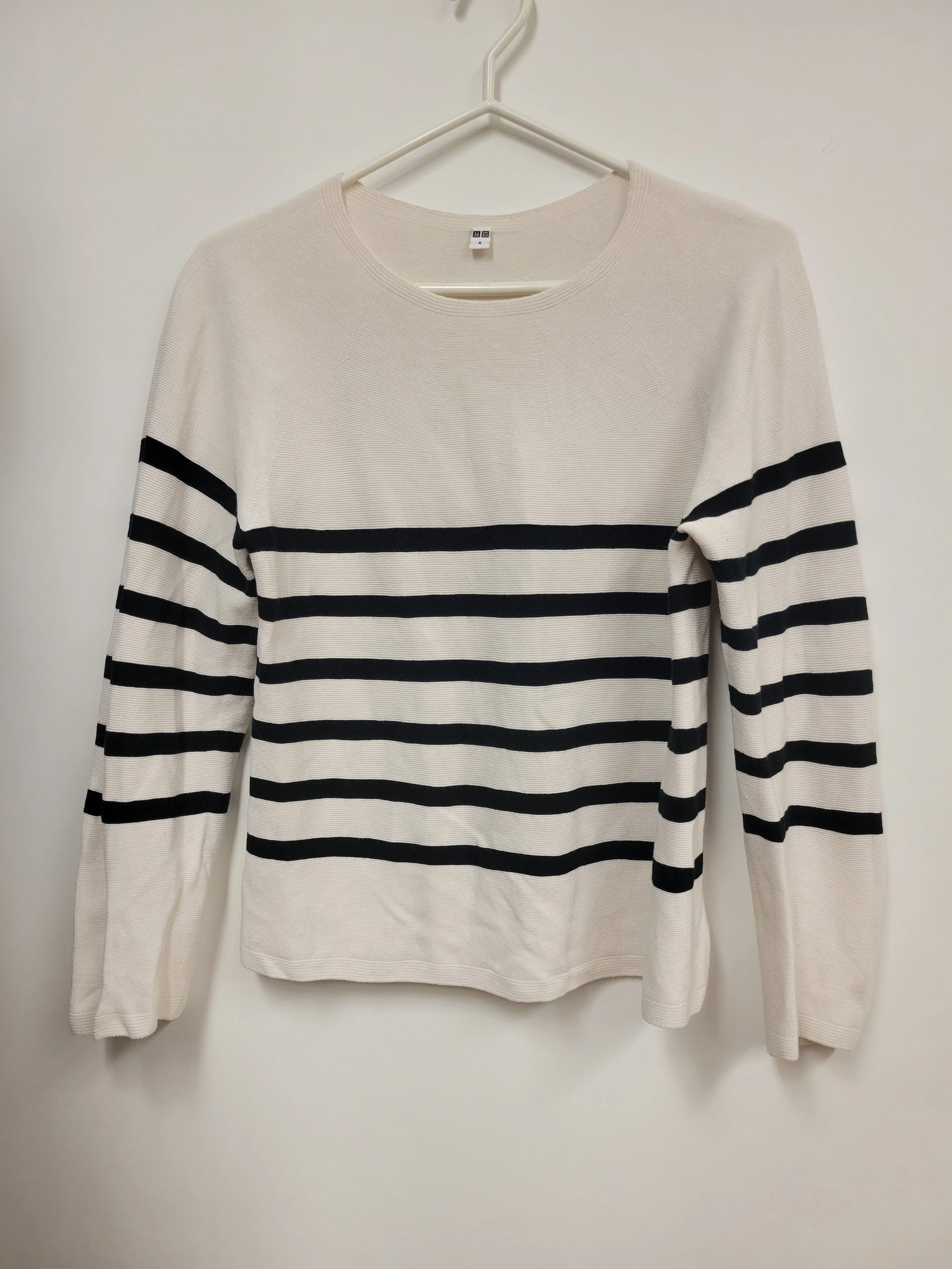 Haut rayé noir en coton, Uniqlo, M