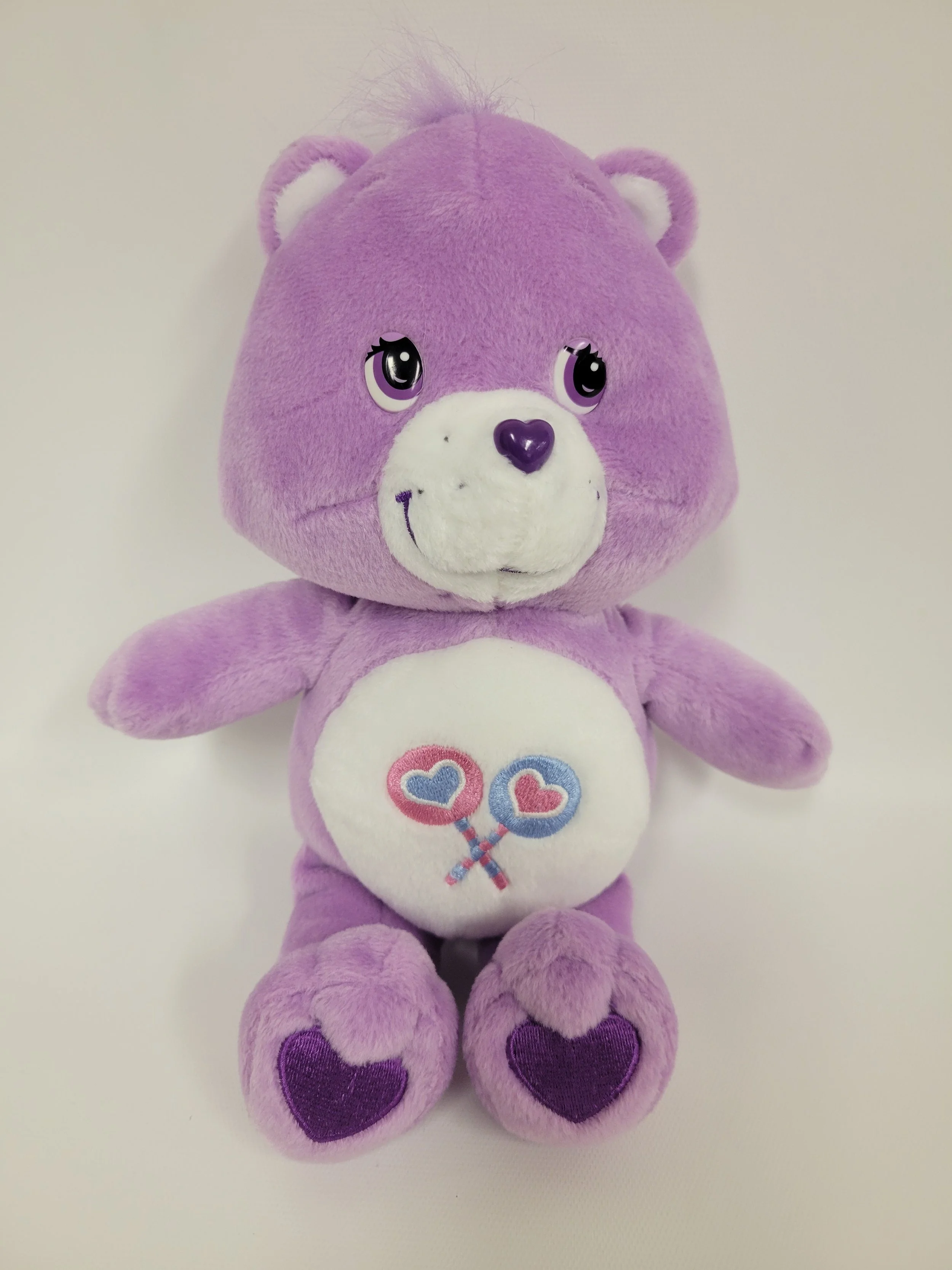 peluche calinours mauve, environ 10 po