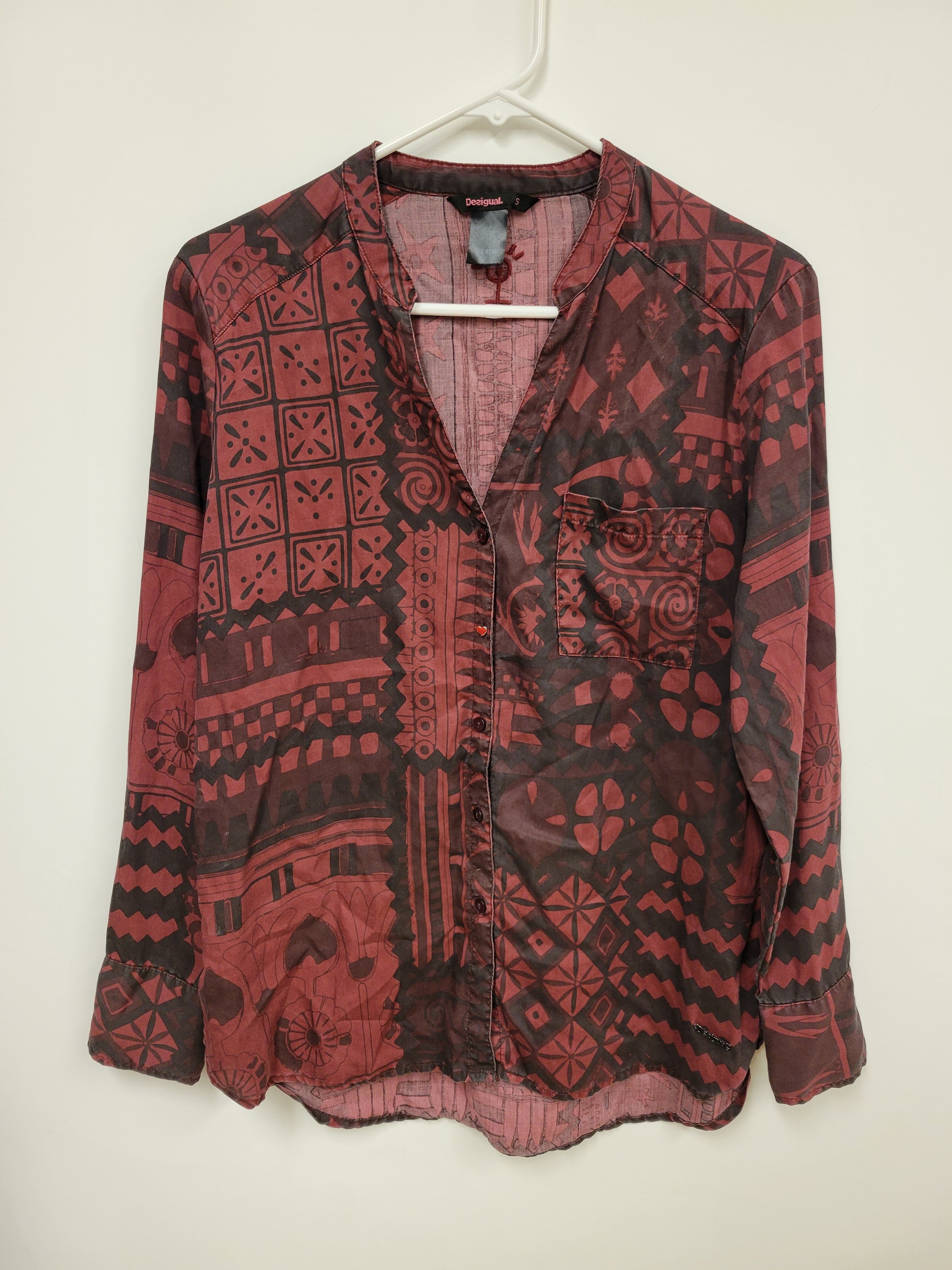 Chemisier rouge et noir, Desigual, S