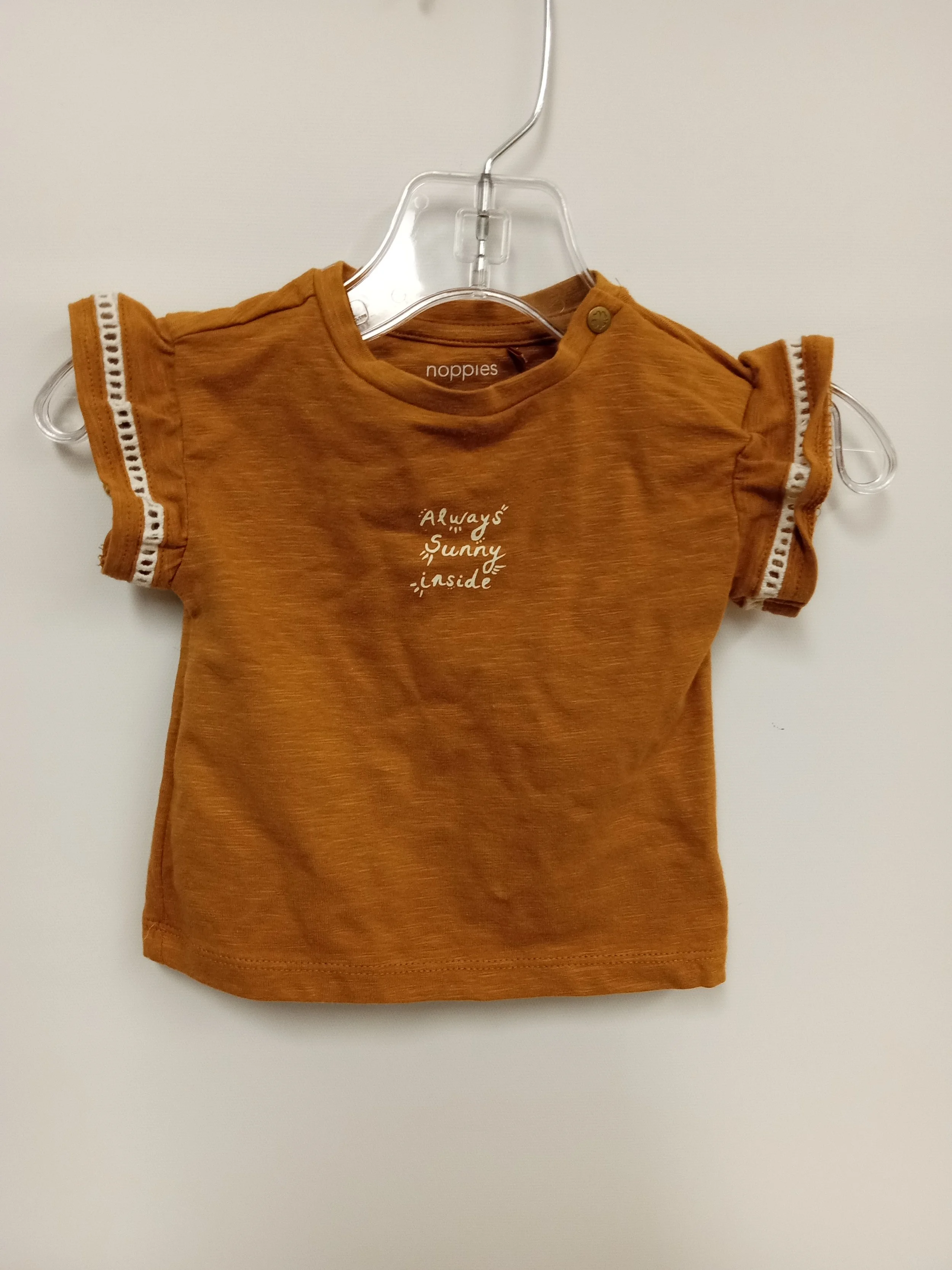 t-shirt jaune-brun, noppies, 1-2 mois