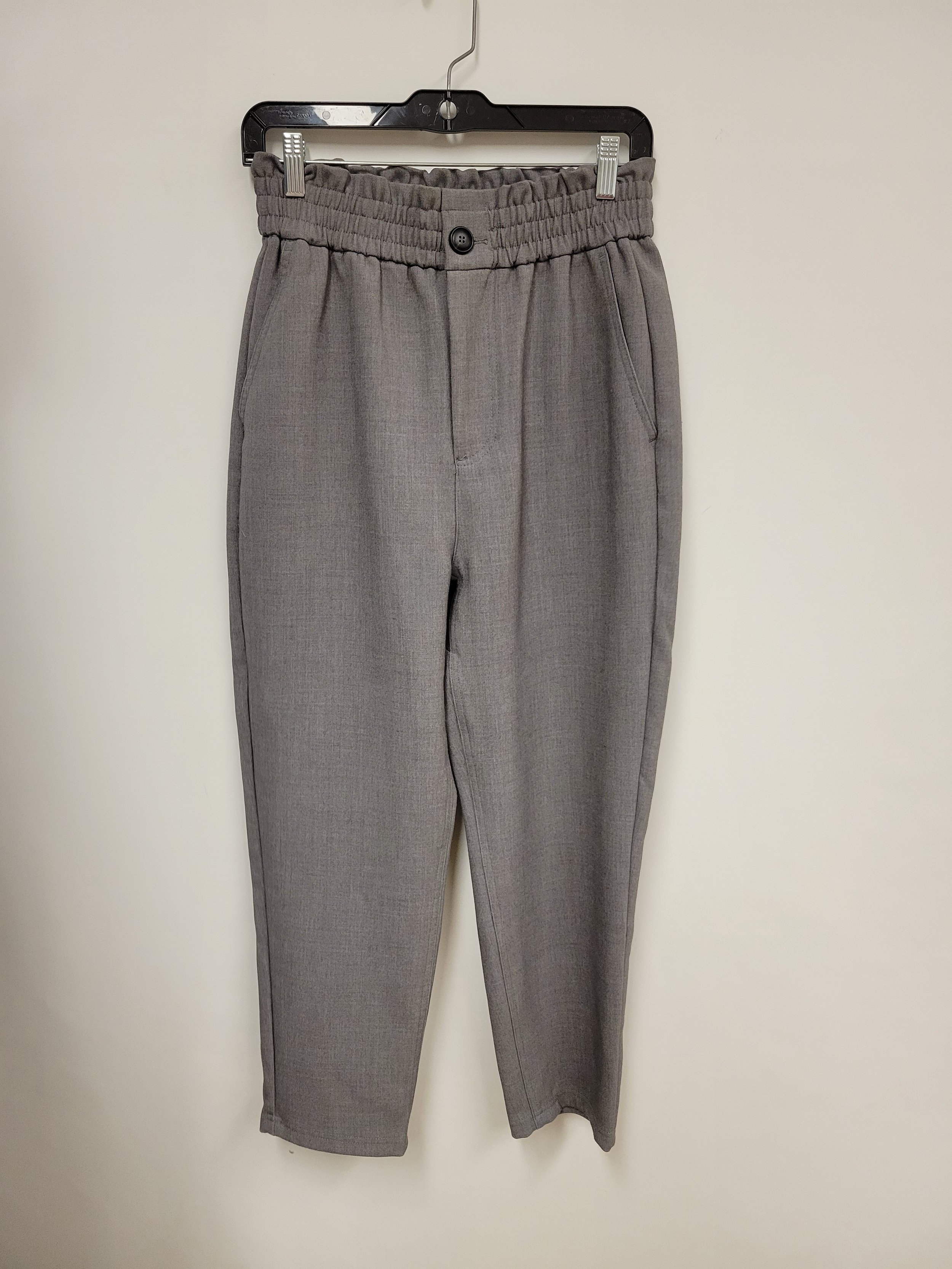 Pantalon gris chic taille élastique, Zara, S