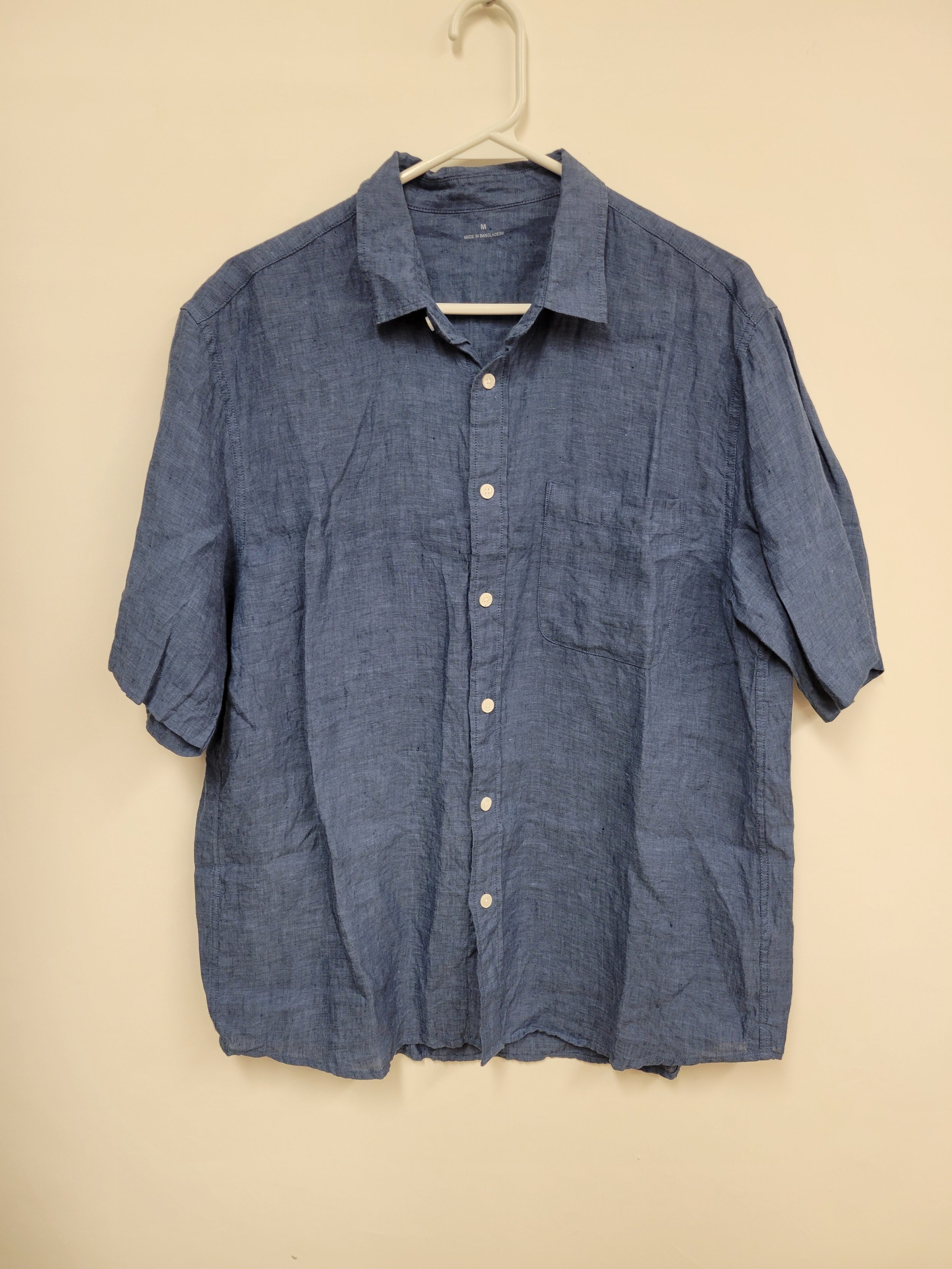 Chemise en lin bleu, M